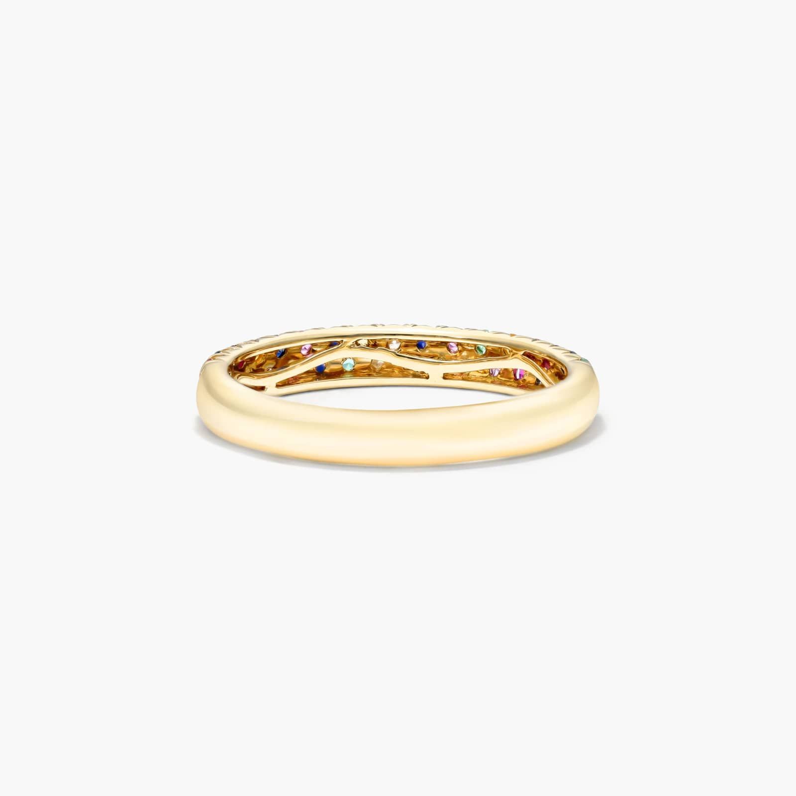 Double Row Pavé Multicolor Ring In 14K Yellow Gold By James Allen