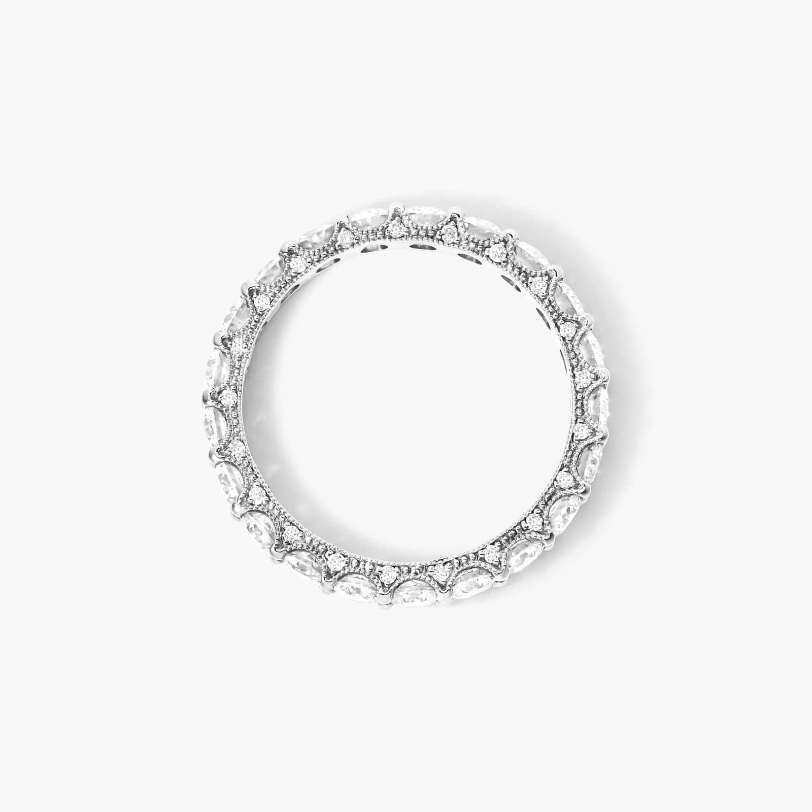Embellished Milgrain Diamond Eternity Ring In 14K White Gold By James Allen