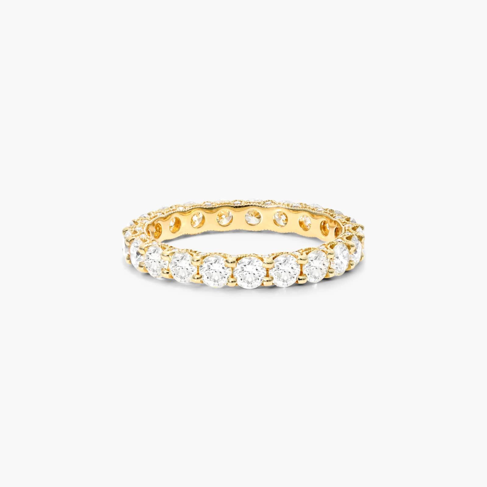 Embellished Milgrain Diamond Eternity Ring In 14K Yellow Gold By James Allen