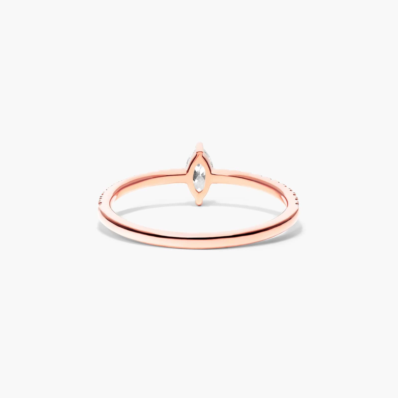 Petite Marquise Cut Diamond Pavé Ring In 14K Rose Gold By James Allen