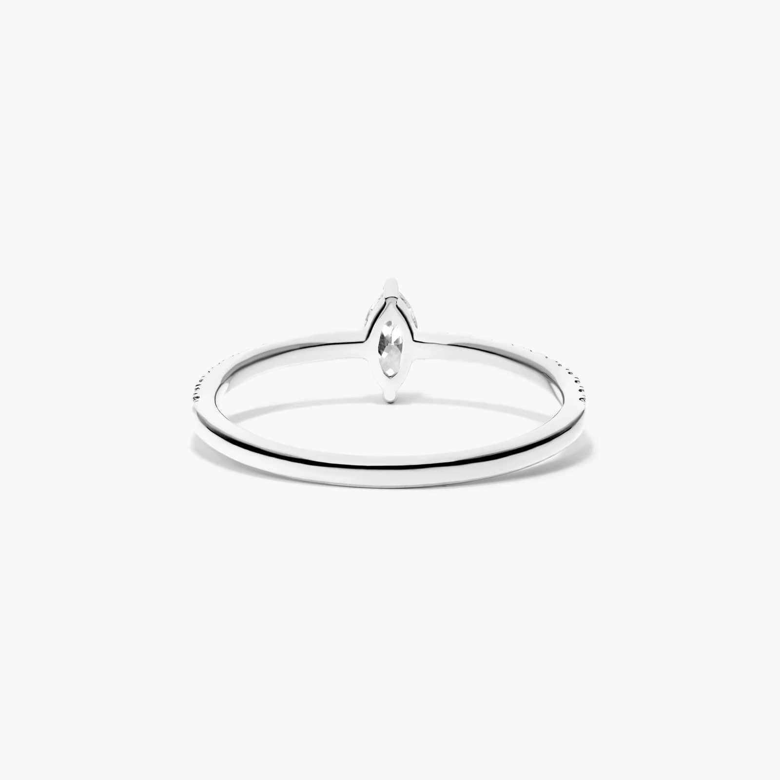 Petite Marquise Cut Diamond Pavé Ring In 14K White Gold By James Allen