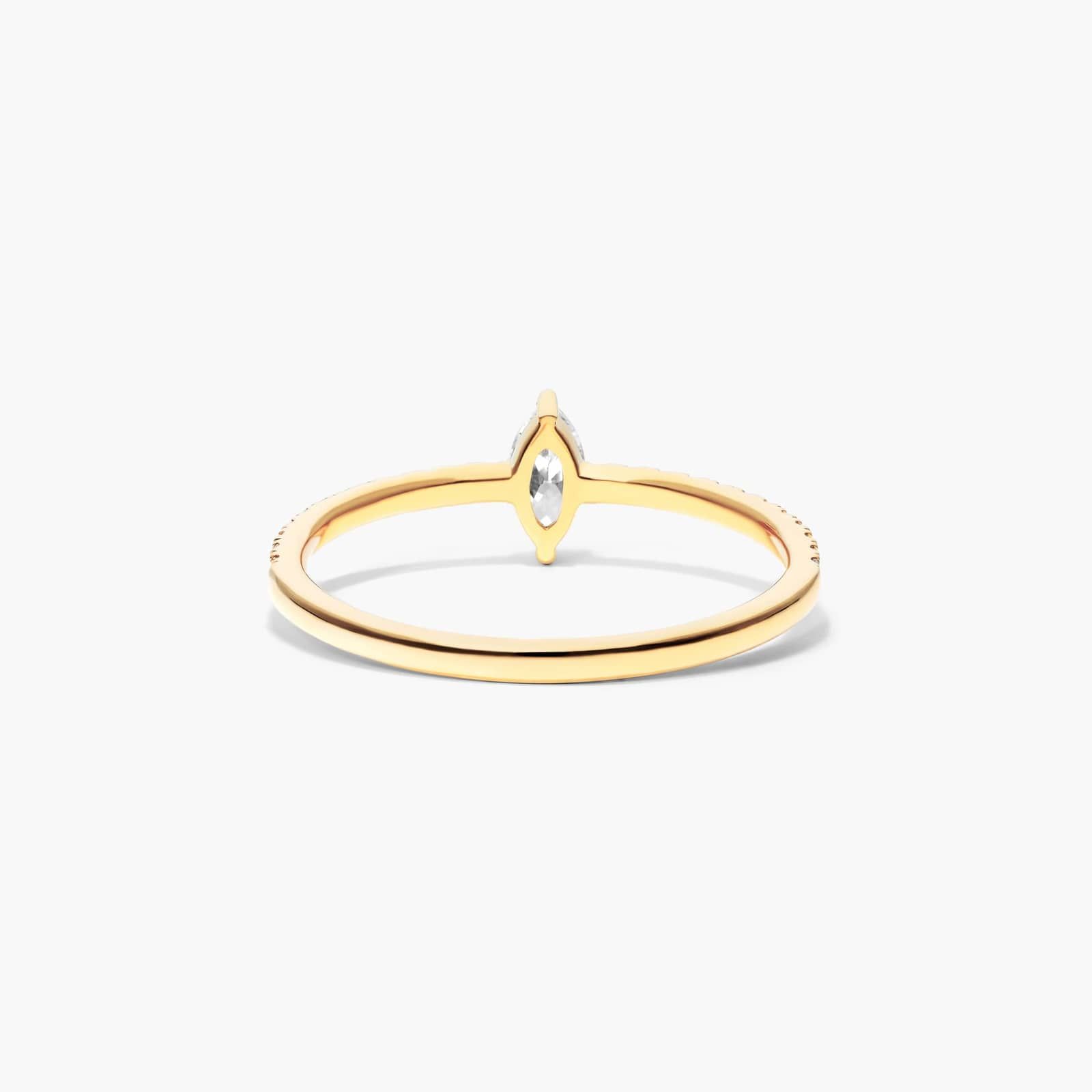 Petite Marquise Cut Diamond Pavé Ring In 14K Yellow Gold By James Allen