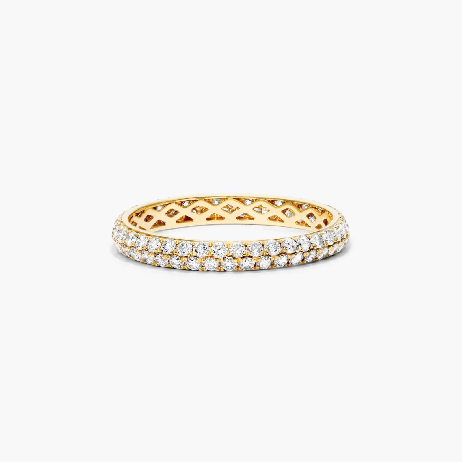 Double Row Eternity Diamond Ring In 14K Yellow Gold By James Allen