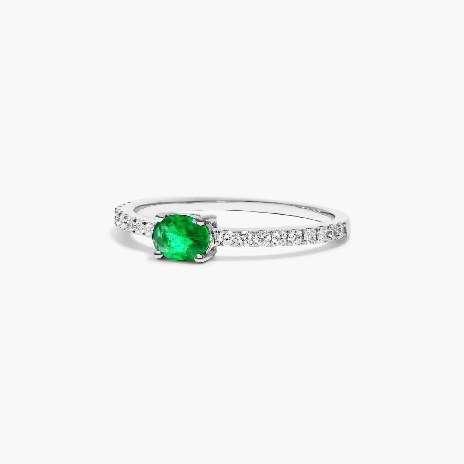 Diamond And Emerald Ring In 14K White Gold By James Allen