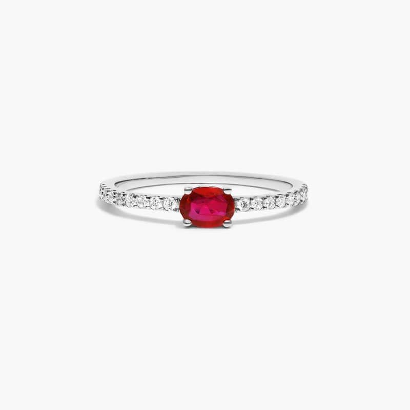 Diamond And Ruby Ring In 14K White Gold By James Allen