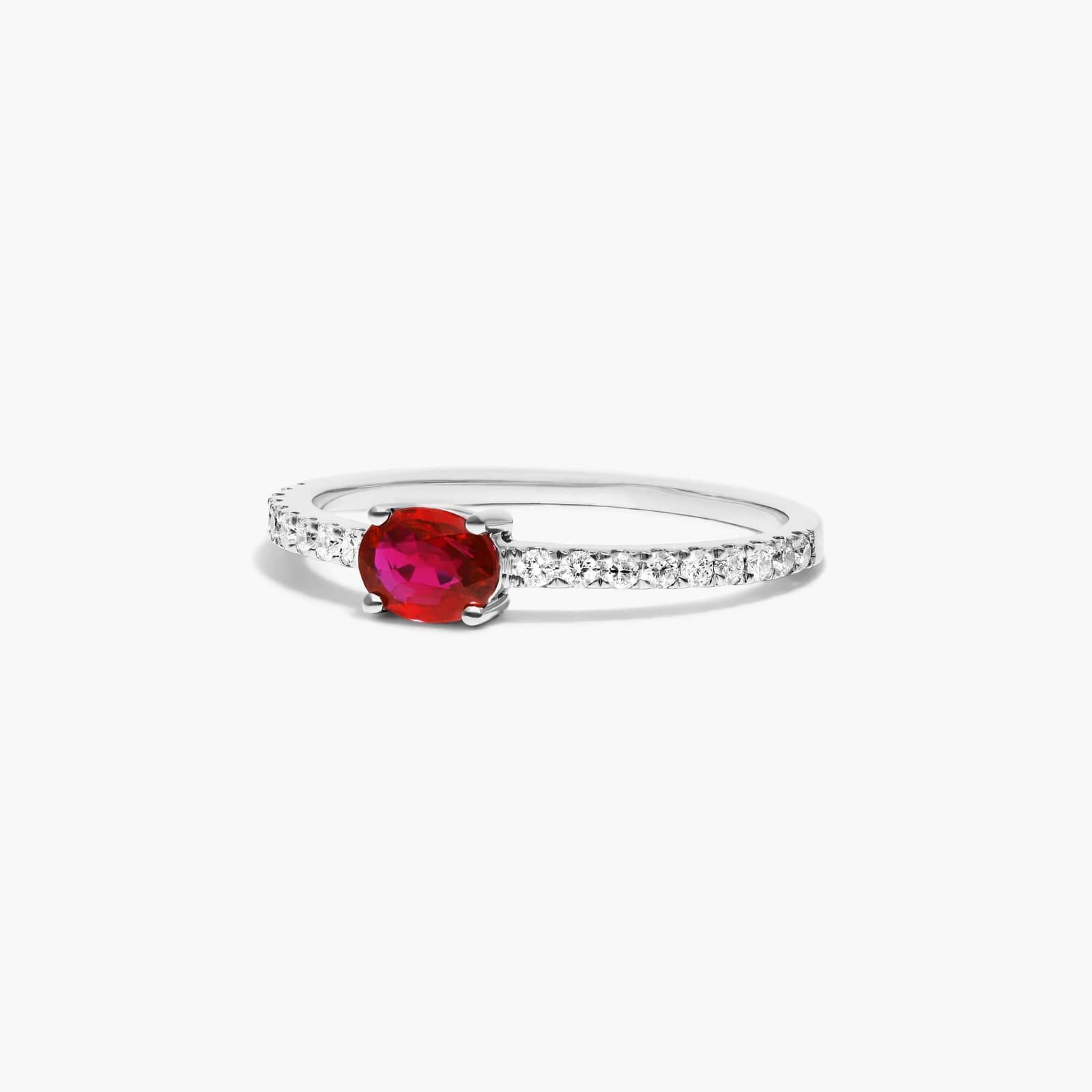 Diamond And Ruby Ring In 14K White Gold By James Allen
