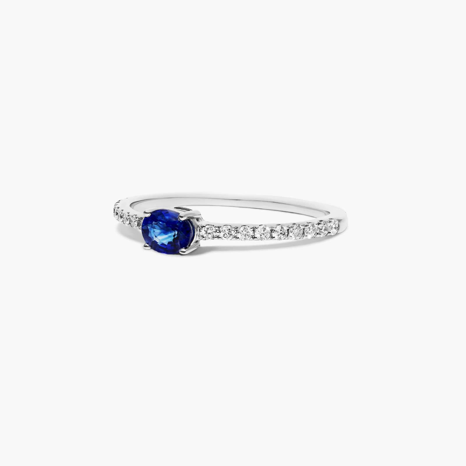 Diamond And Sapphire Ring In 14K White Gold By James Allen