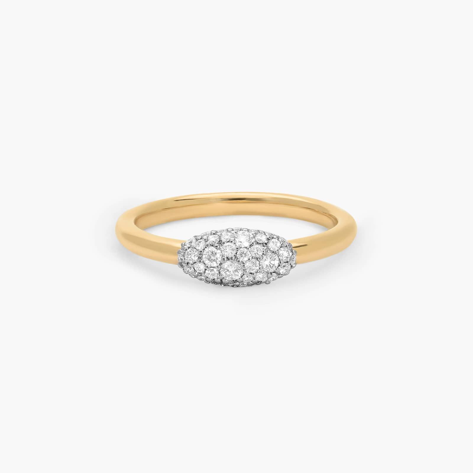 Modern Pave Medium Stacking Ring in 14K Yellow Gold With Diamonds