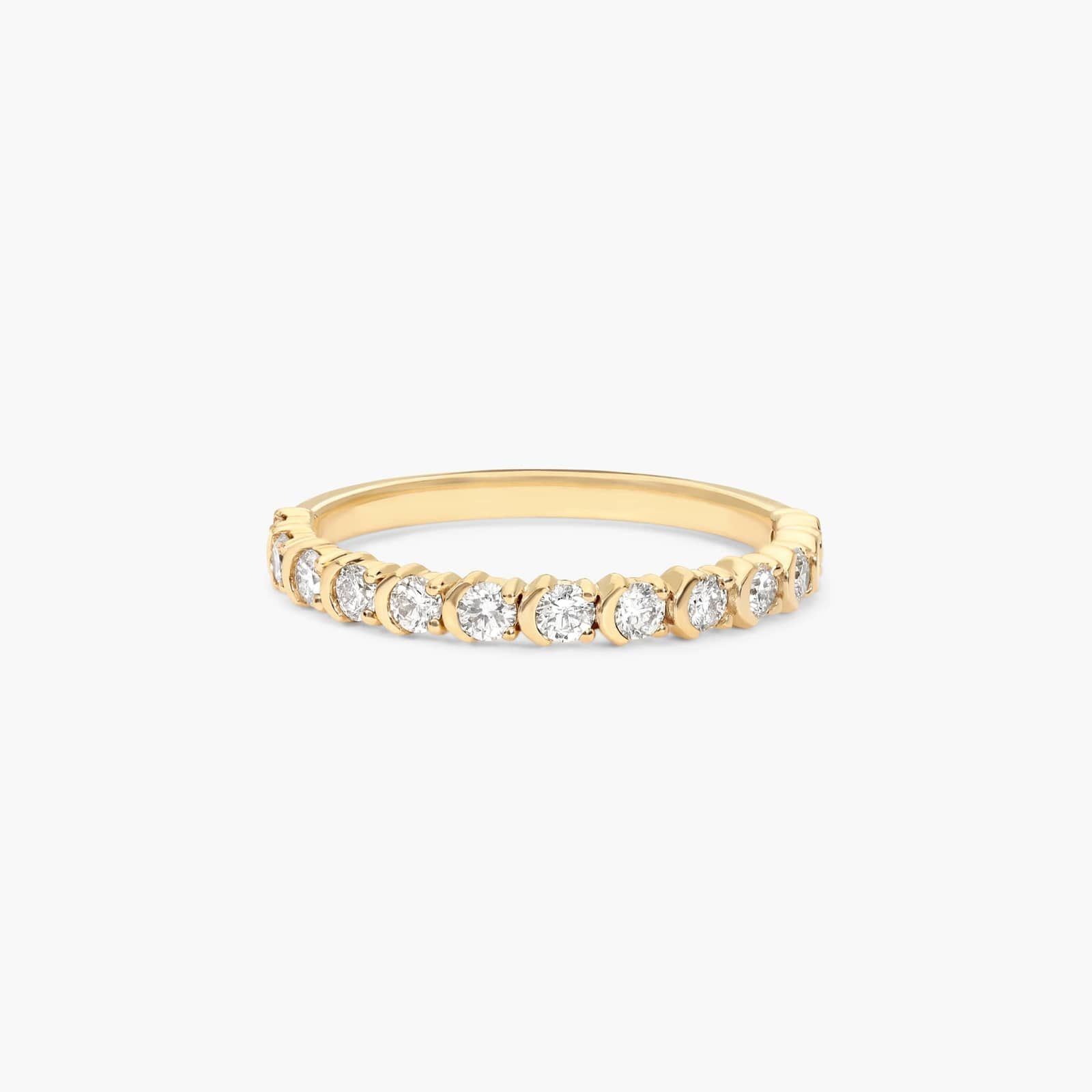 Half Bezel and Prong Ring in 14K Yellow Gold (1/2 ct. tw.)