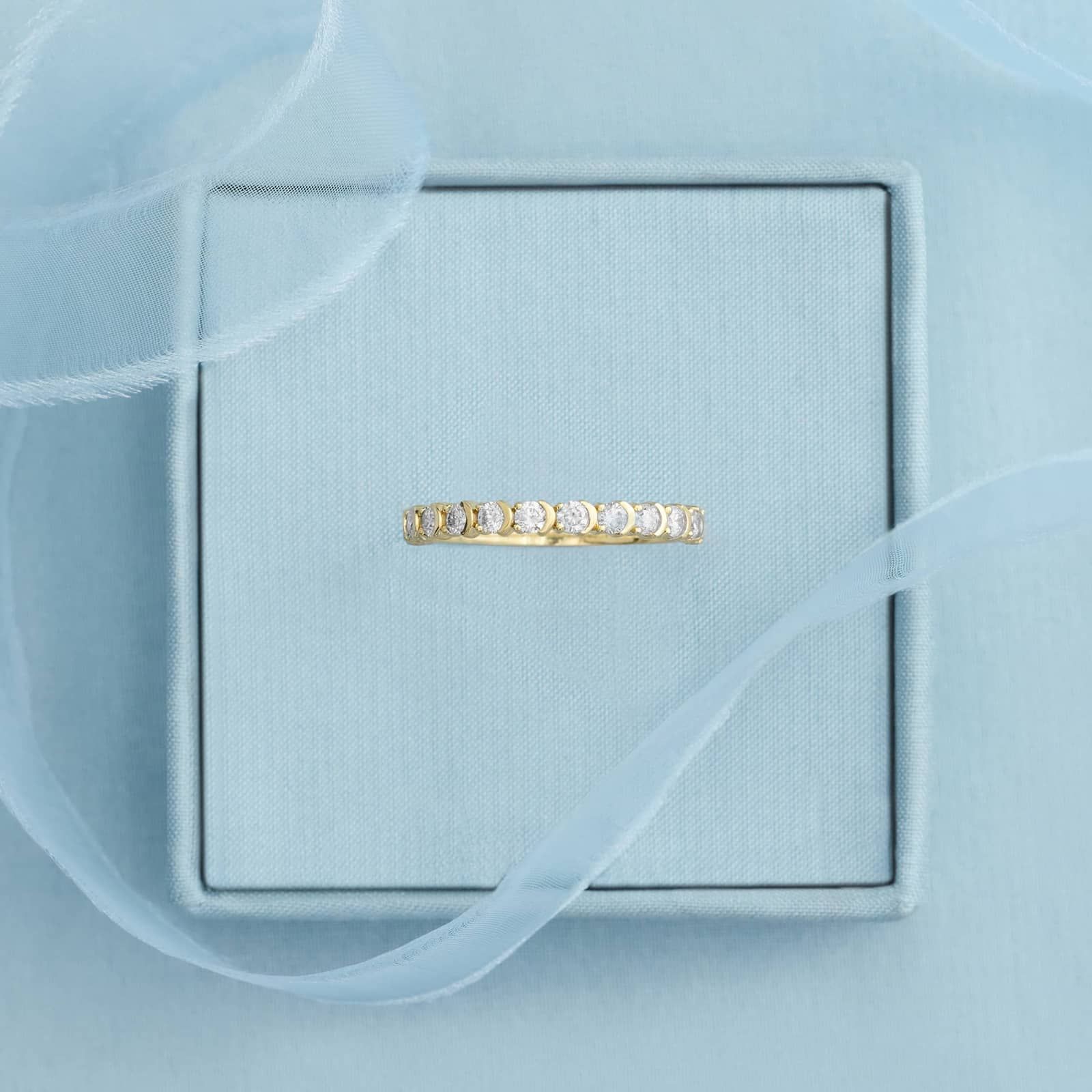 Half Bezel and Prong Ring in 14K Yellow Gold (1/2 ct. tw.)