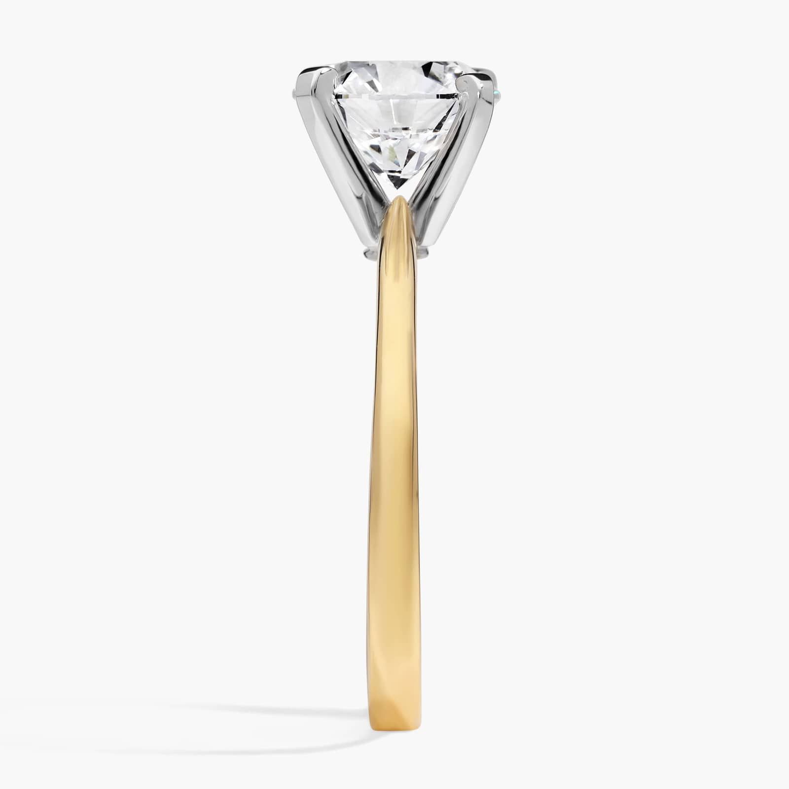 2 CT. GIA Certified Round Lab Created Diamond Size 6 Petite Solitaire Engagement Ring in 14k Yellow Gold