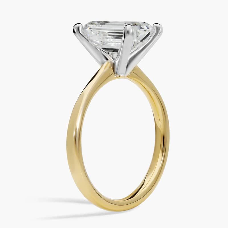 2 1/2 CT. GIA Certified Emerald Lab Created Diamond Size 6 Petite Solitaire Engagement Ring in 14k Yellow Gold