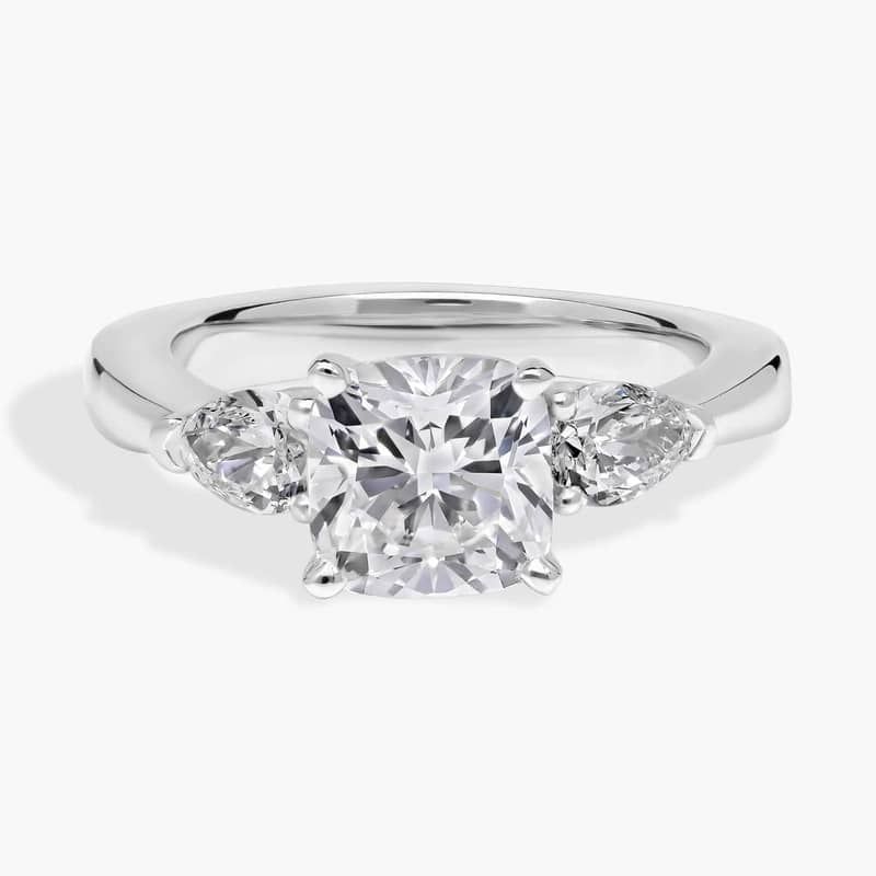 1 5/8 CT. GIA Certified Cushion Lab Created Diamond Size 5 Classic Pear Shaped Diamond Engagement Ring in Platinum (1/2 ct. tw.)