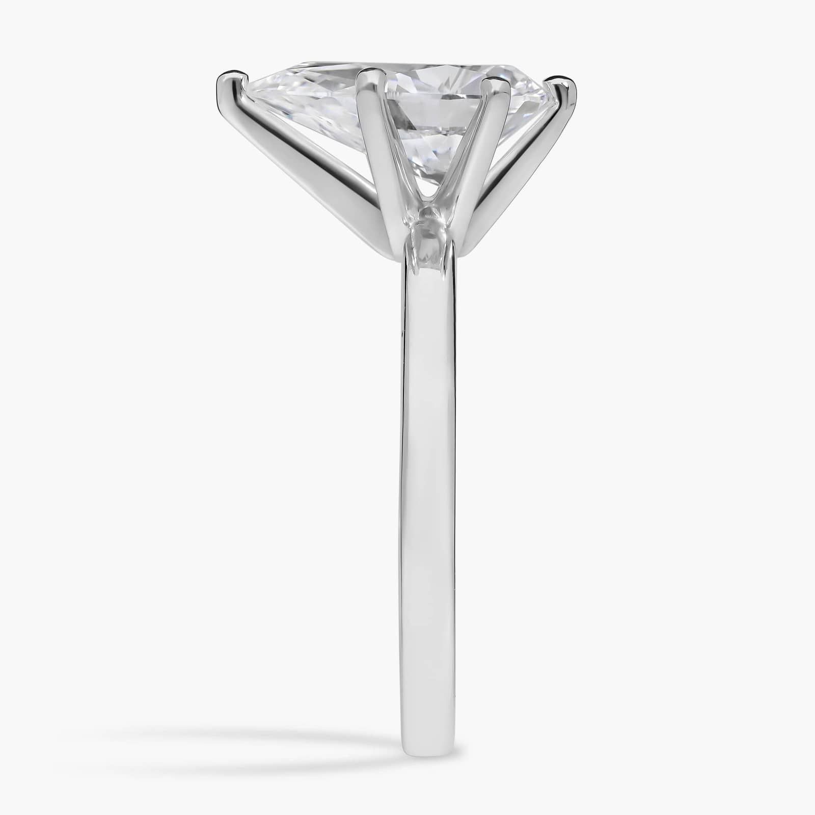 2 1/2 CT. GIA Certified Pear Lab Created Diamond Size 7 Six-Prong Low Dome Comfort Fit Solitaire Engagement Ring in 14k White Gold (2mm)