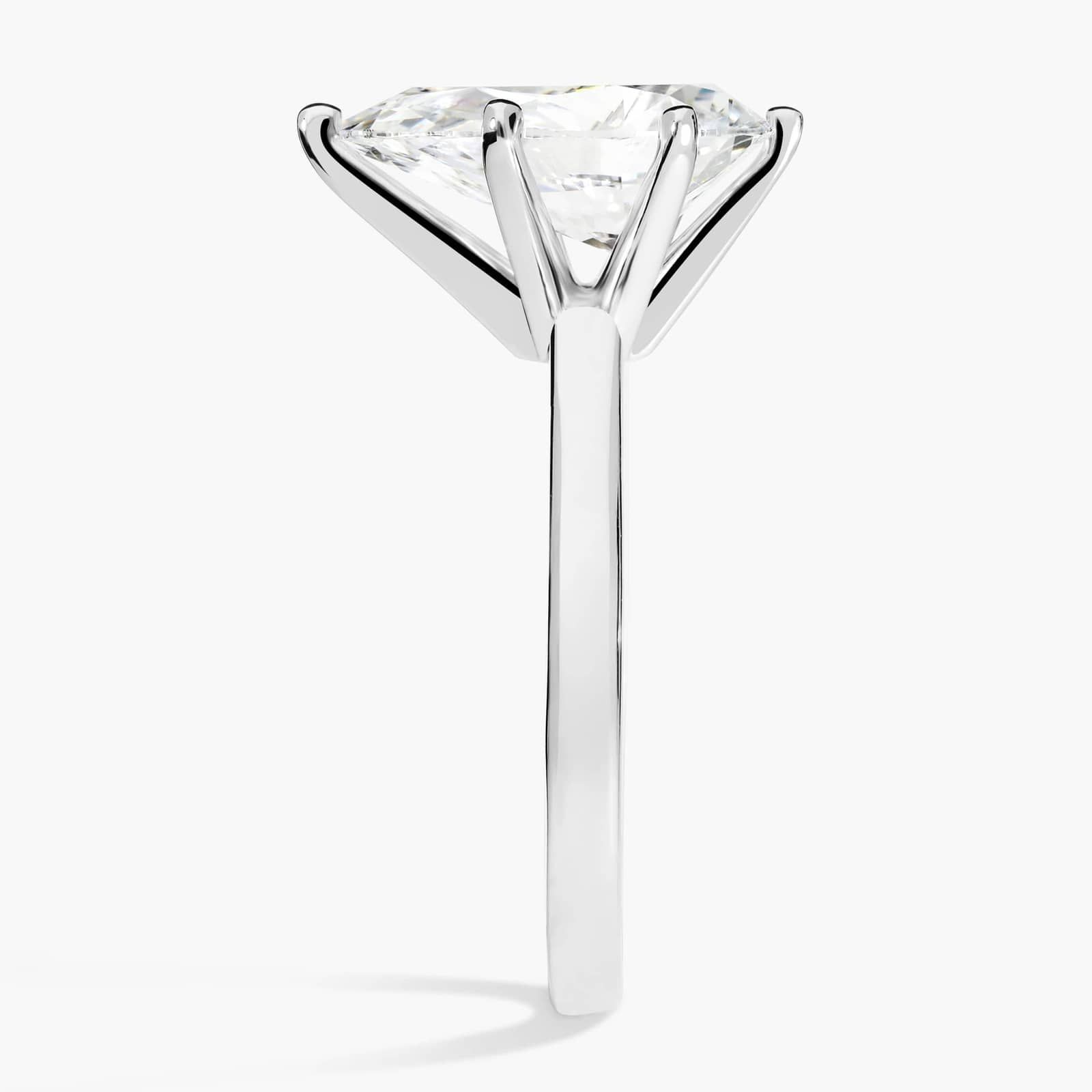 2 3/4 CT. GIA Certified Pear Lab Created Diamond Size 6 Six-Prong Low Dome Comfort Fit Solitaire Engagement Ring in 14k White Gold (2mm)