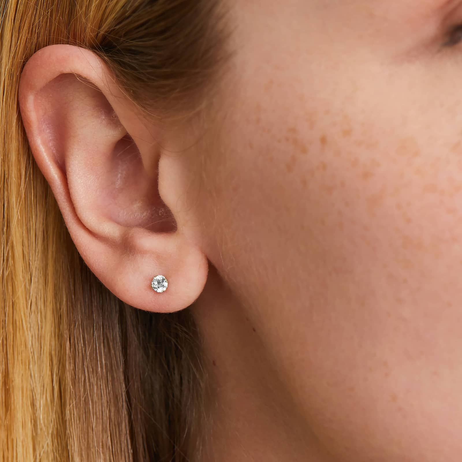 Double Prong 0.25 CTW Diamond Stud Earrings In 14K Yellow Gold
