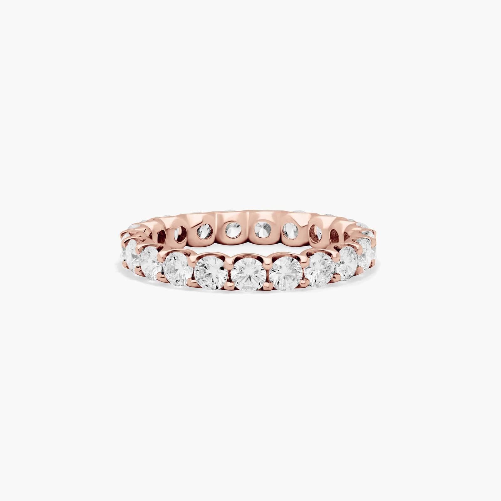 Shared Prong Contour Eternity Ring With 2 CTW Diamonds In 14K Rose Gold (3.00mm)