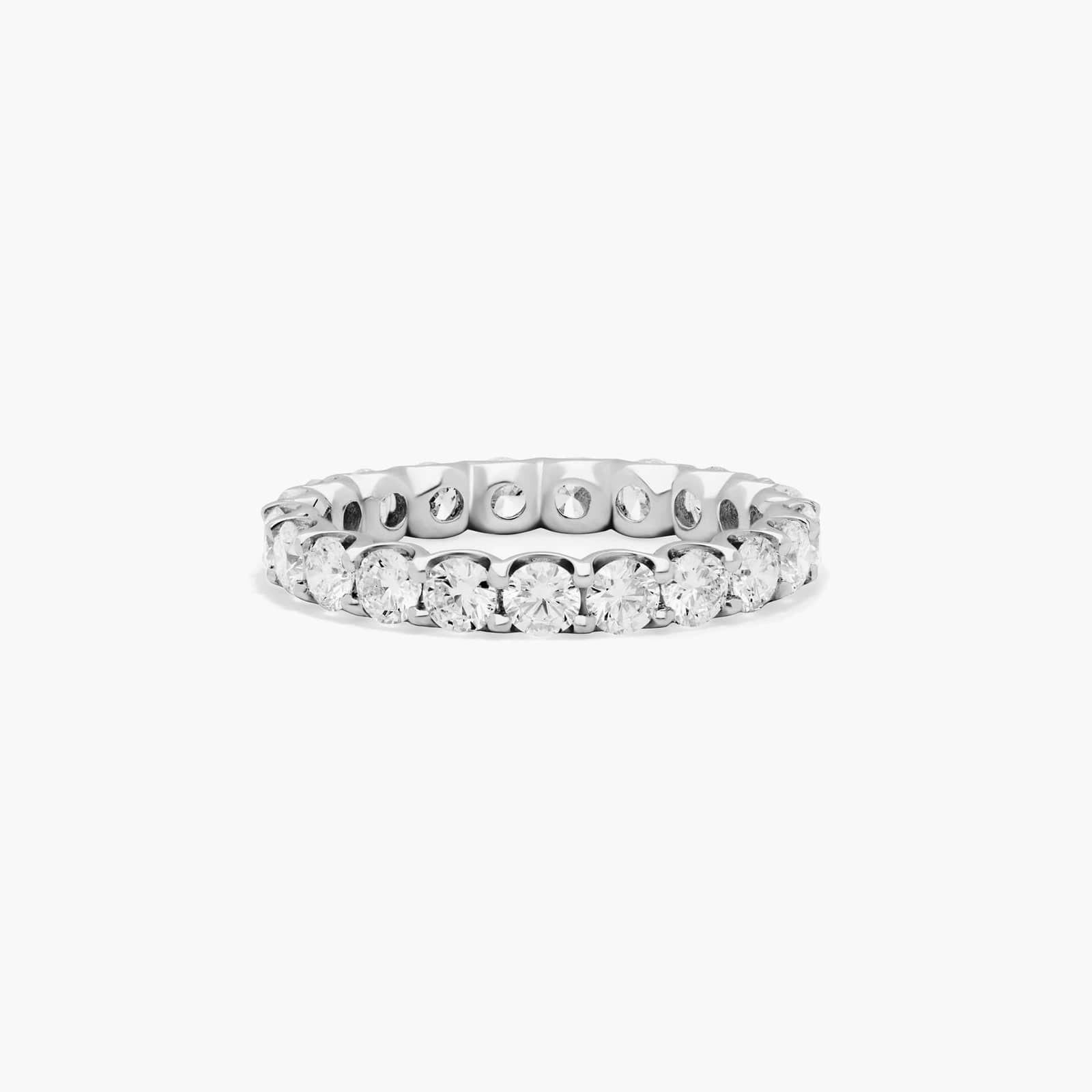 Shared Prong Contour Eternity Ring With 2 CTW Diamonds In 14K White Gold (3.00mm)