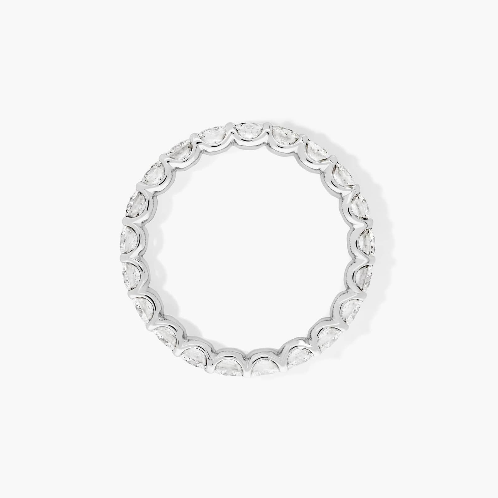 Shared Prong Contour Eternity Ring With 2 CTW Diamonds In 14K White Gold (3.00mm)