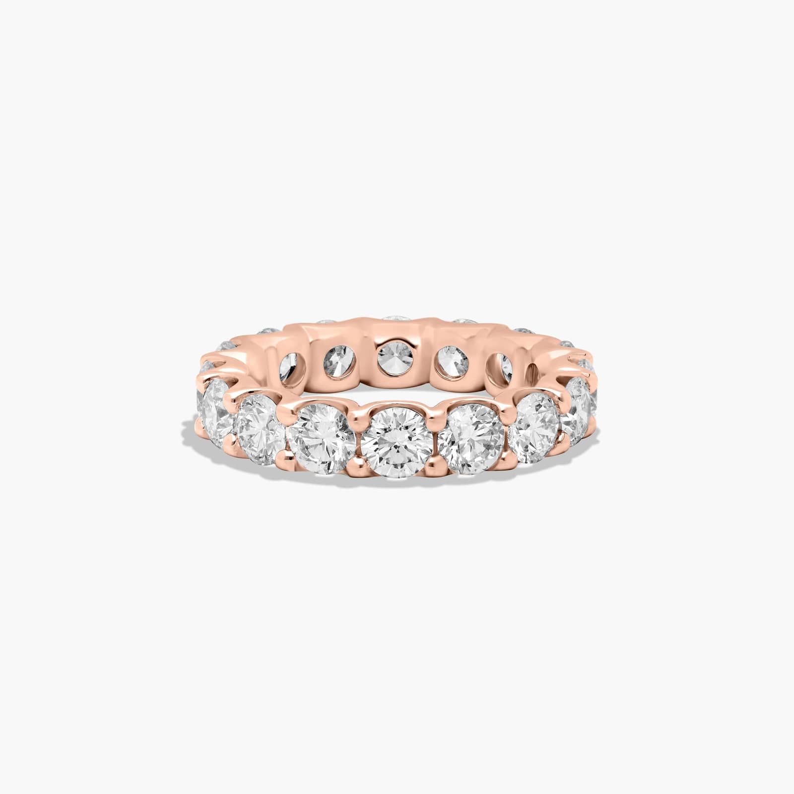 Shared Prong Contour Eternity Ring With 4 CTW Diamonds In 14K Rose Gold (4.00mm)