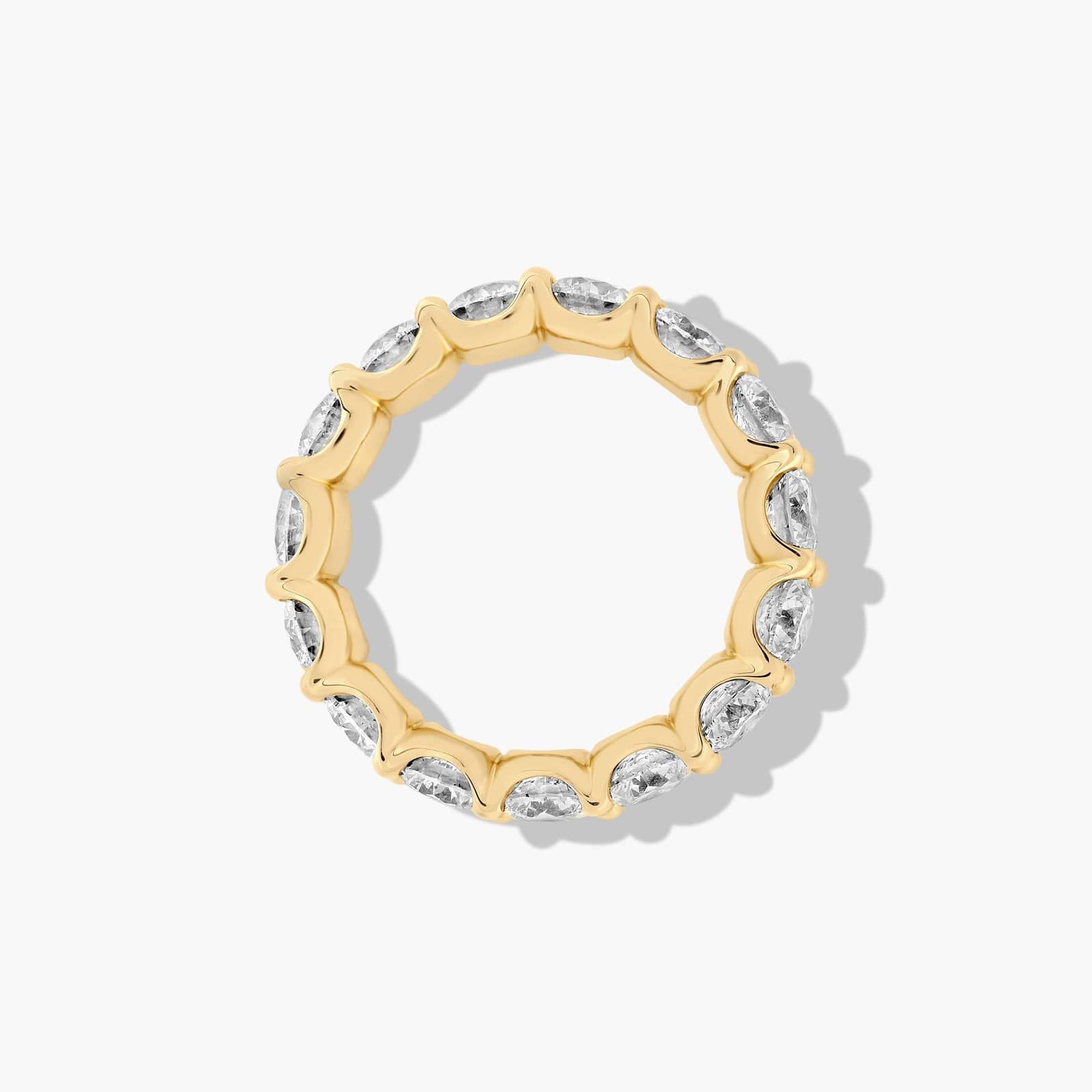 Shared Prong Contour Eternity Ring With 5 CTW Lab-Grown Diamonds In 14K Yellow Gold (4.00mm)