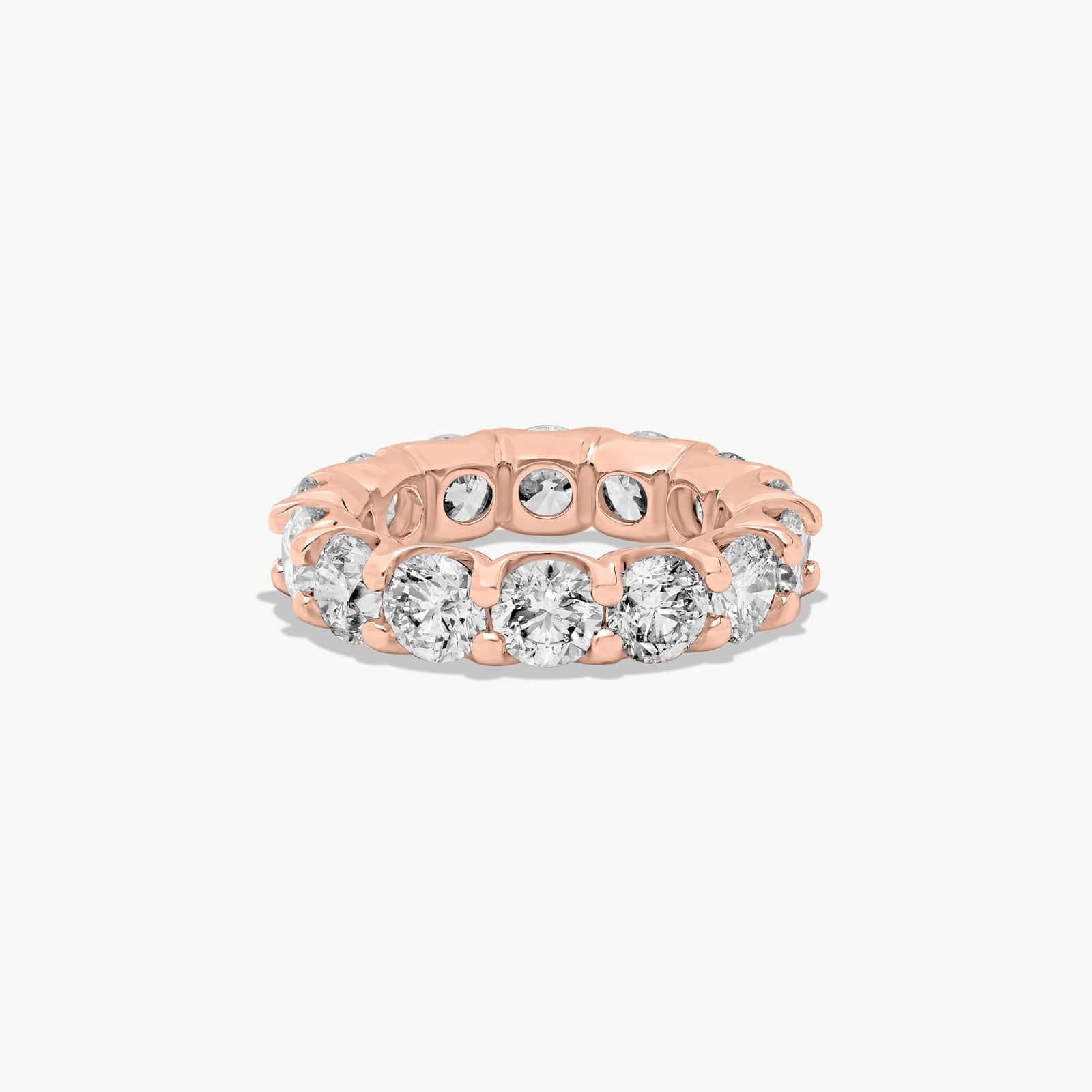 Shared Prong Contour Eternity Ring With 7 CTW Lab-Grown Diamonds In 14K Rose Gold (5.00mm)