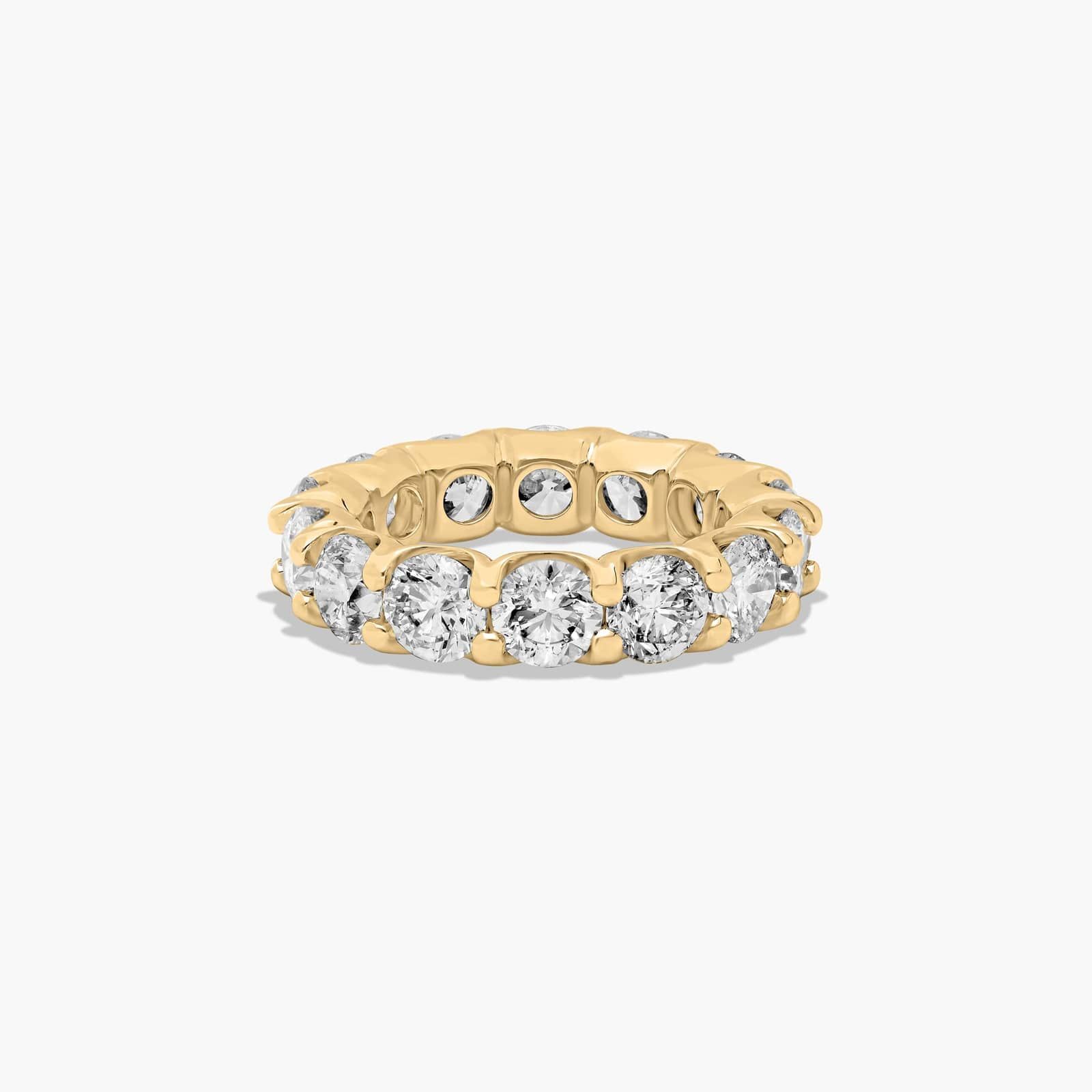 Shared Prong Contour Eternity Ring With 7 CTW Lab-Grown Diamonds In 14K Yellow Gold (5.00mm)