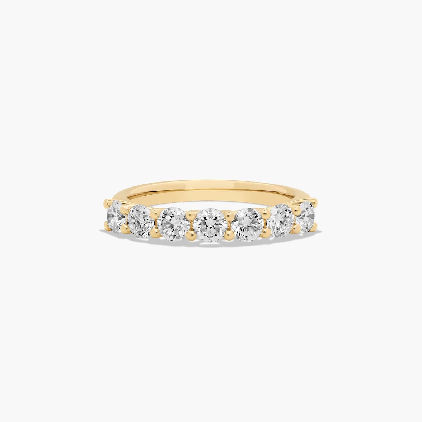 Seven Stone Trellis Anniversary Ring With 1 CTW Lab-Grown Diamonds In 14K Yellow Gold (2.50mm)