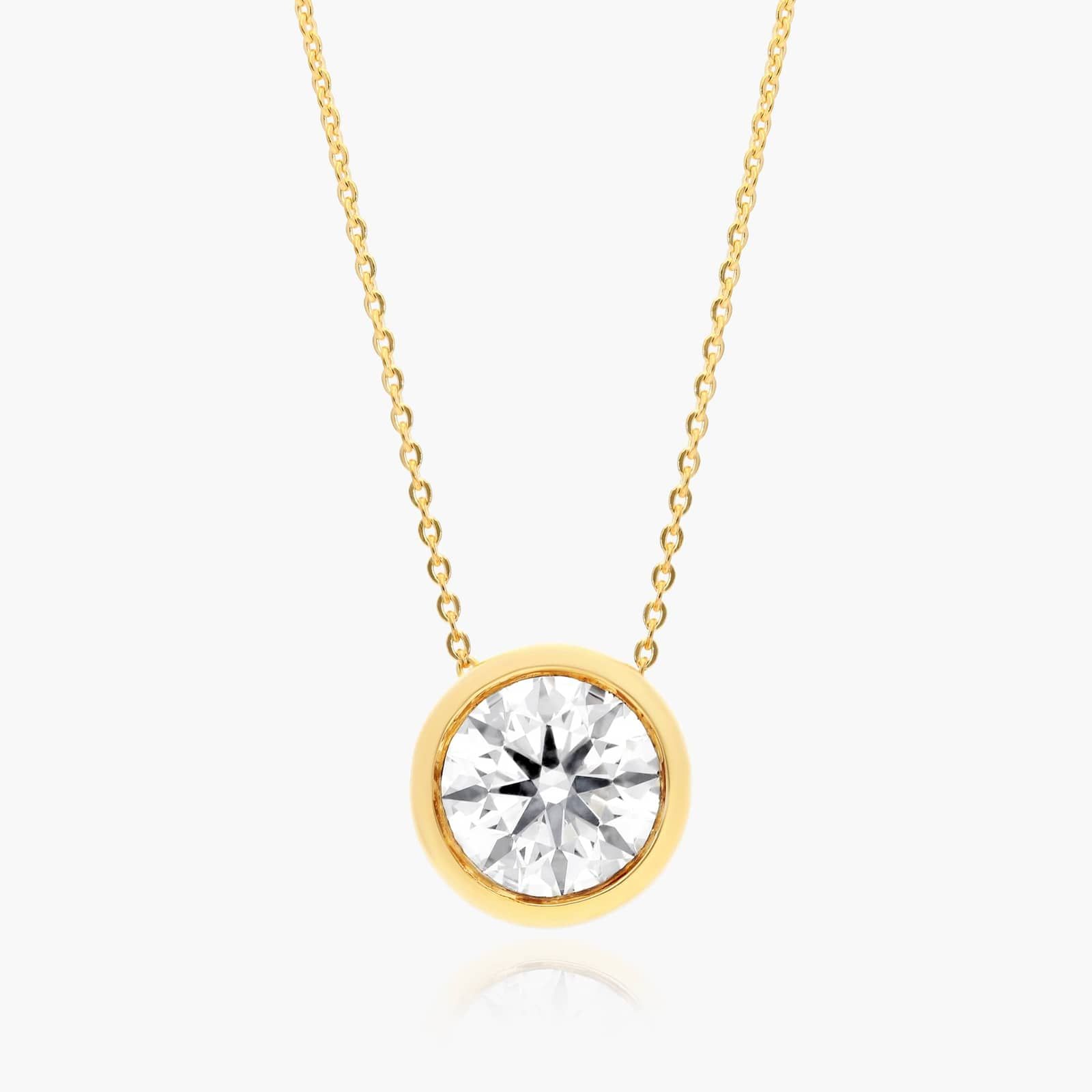 14K Yellow Gold Bezel Diamond Pendant (1.00 CTW - H-I / SI1-SI2)
