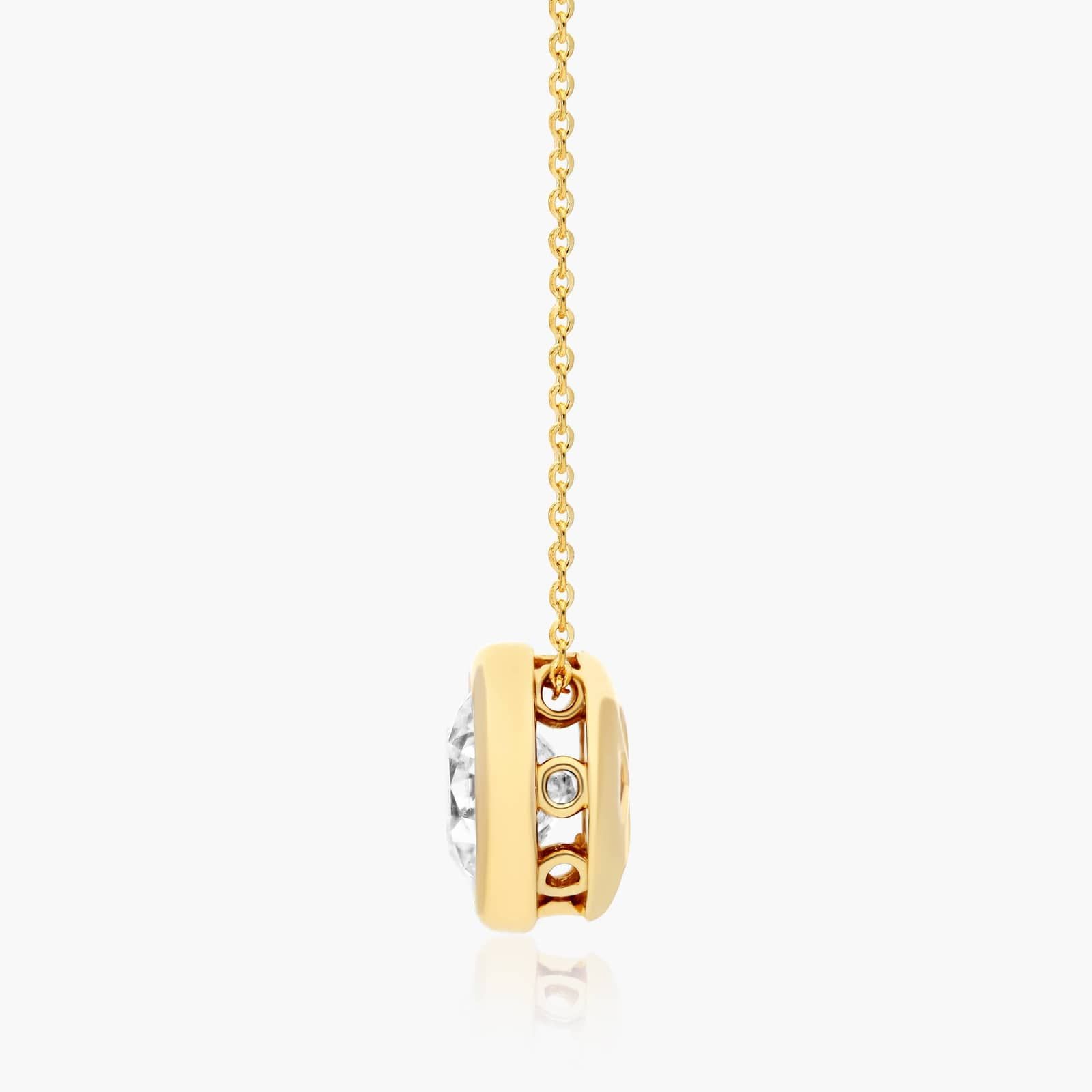 14K Yellow Gold Bezel Diamond Pendant (1.00 CTW - H-I / SI1-SI2)