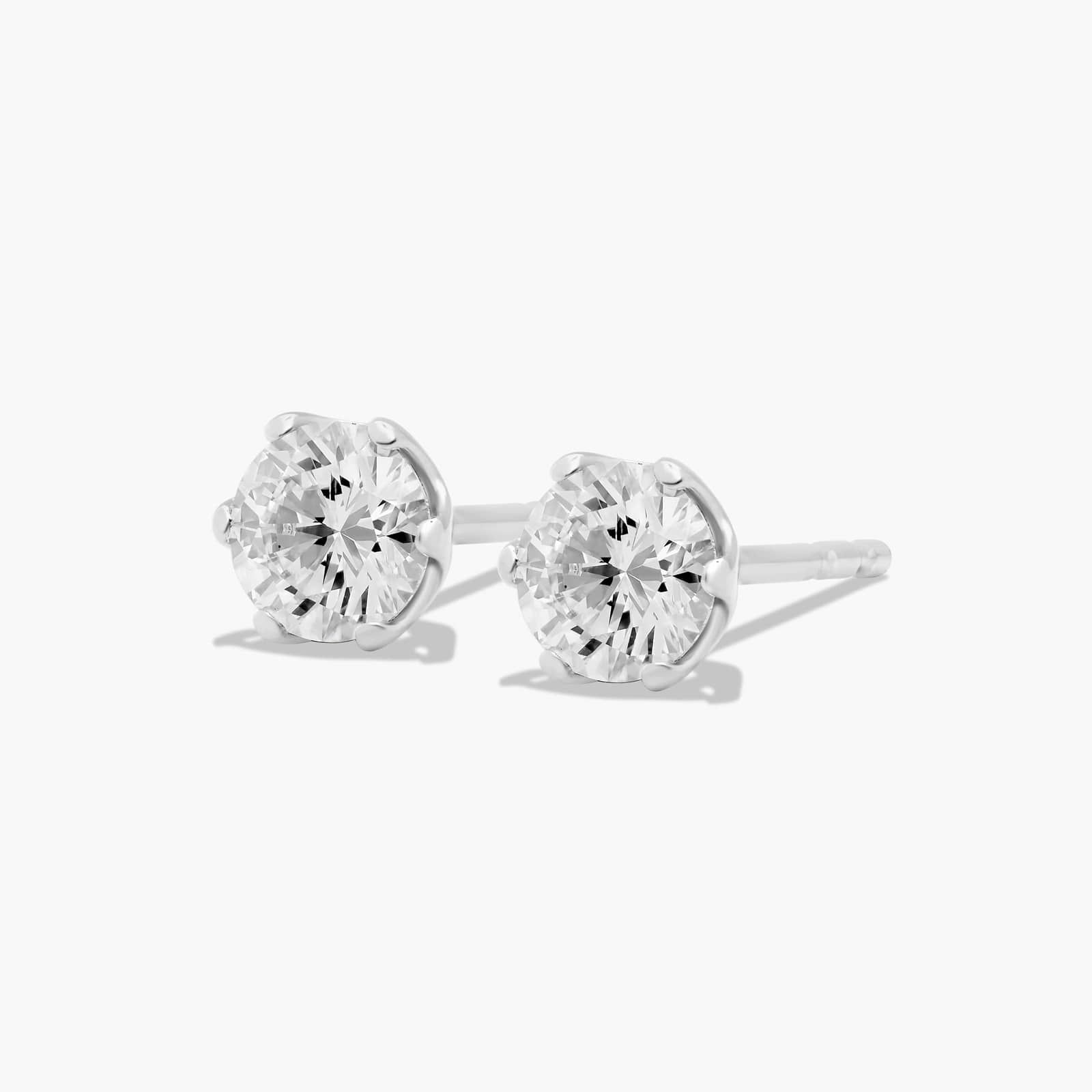 Scallop Basket 0.5 CTW Diamond Stud Earrings In Platinum