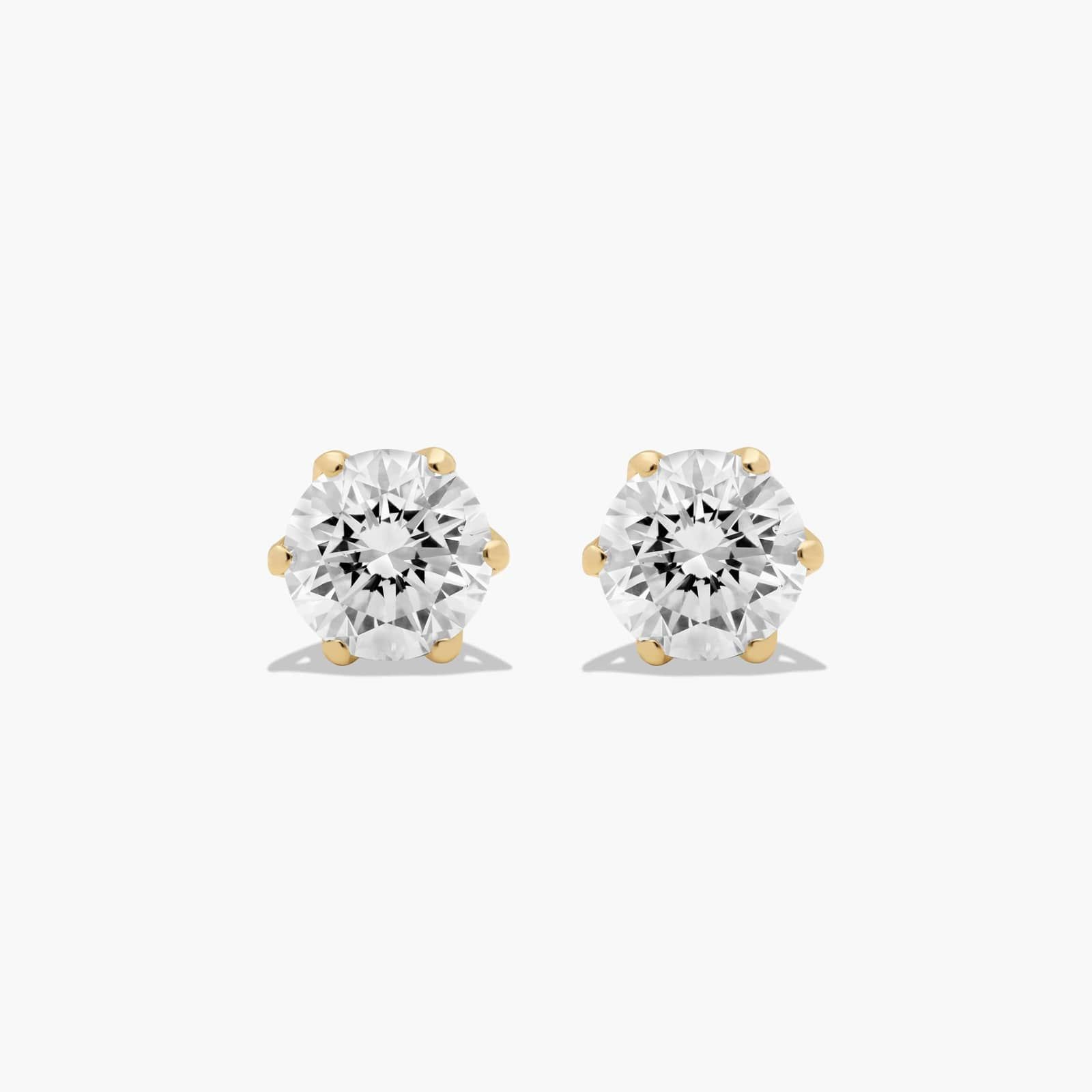 Scallop Basket 0.75 CTW Diamond Stud Earrings In 14K Yellow Gold