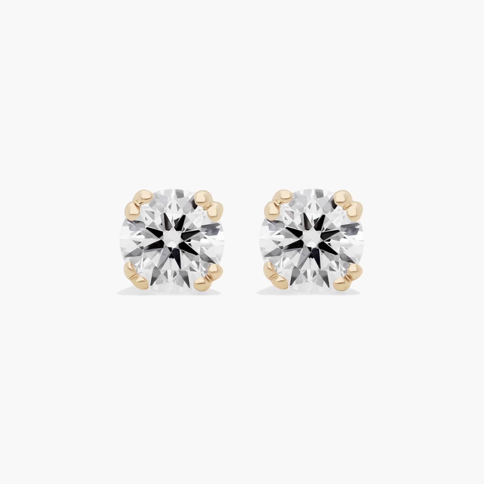 Double Prong 0.25 CTW Diamond Stud Earrings In 14K Yellow Gold
