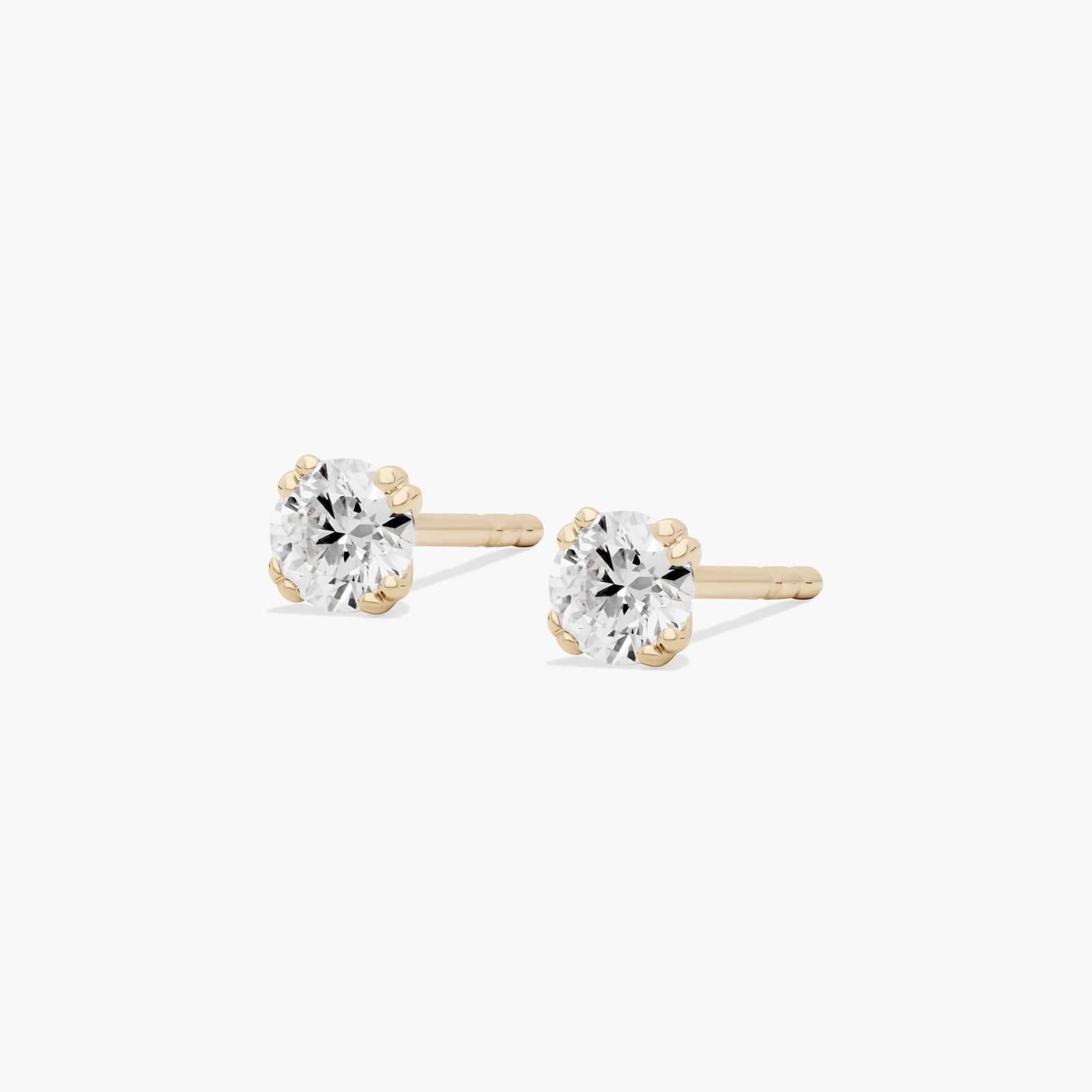 Double Prong 0.25 CTW Diamond Stud Earrings In 14K Yellow Gold