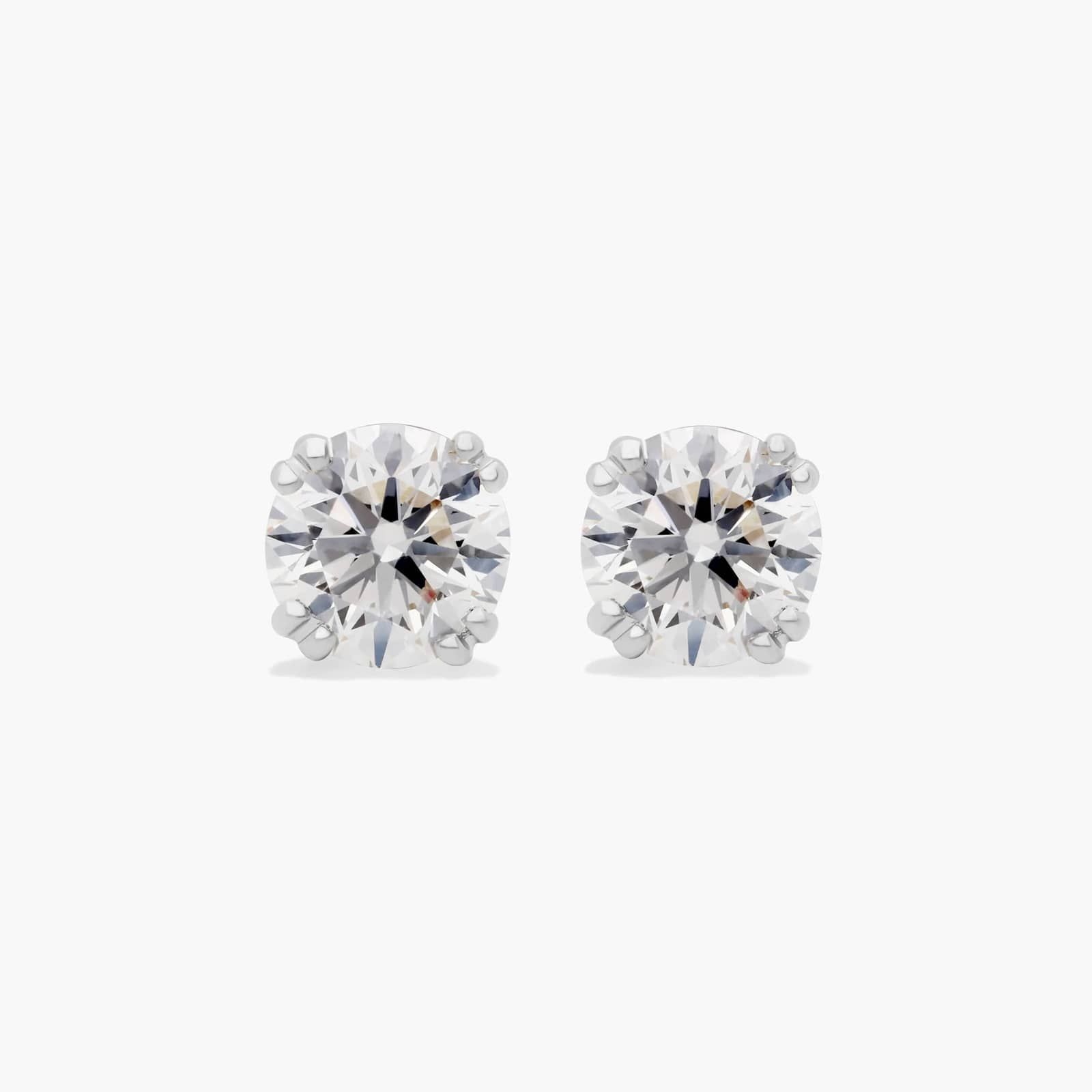 Double Prong 0.5 CTW Diamond Stud Earrings In 14K White Gold