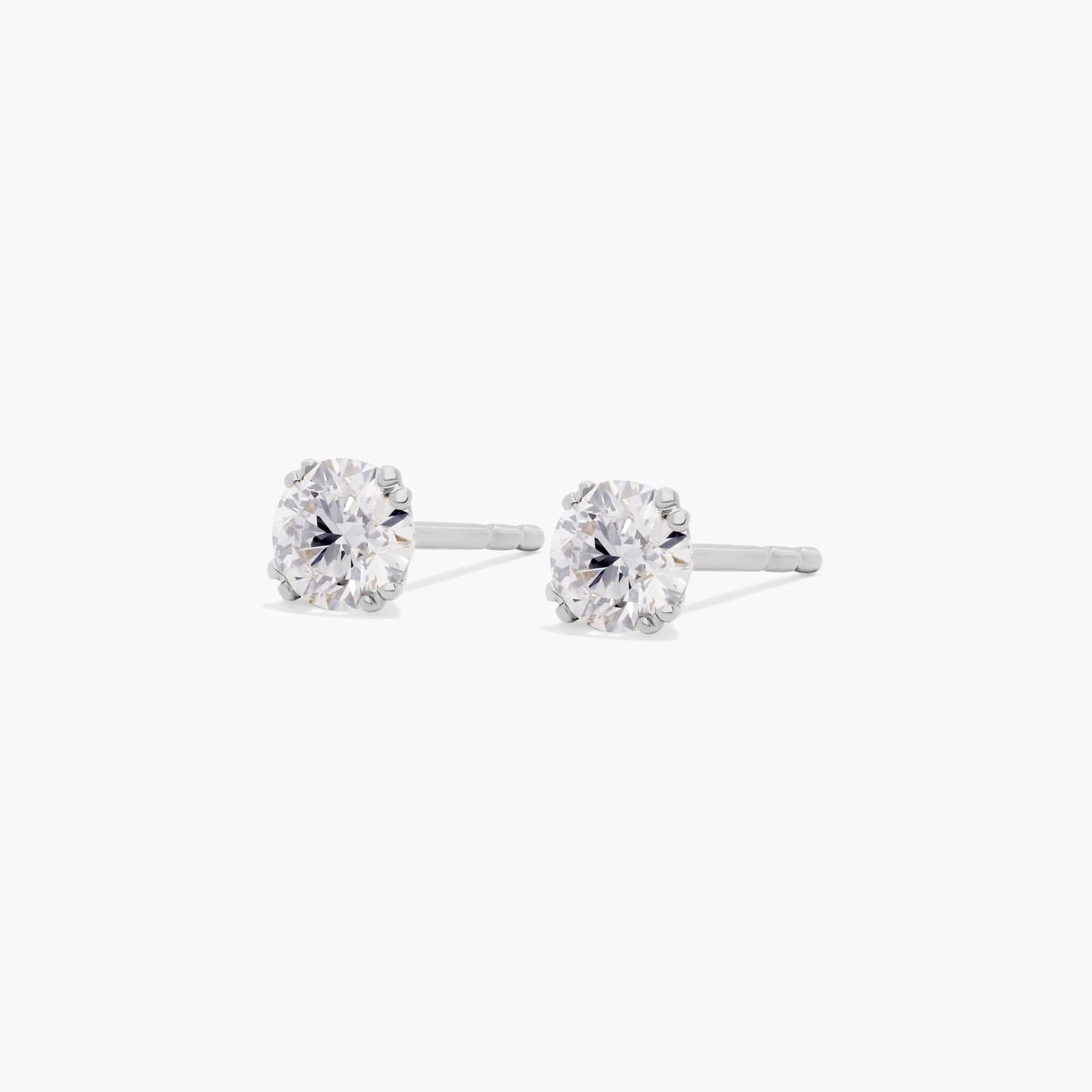 Double Prong 0.5 CTW Diamond Stud Earrings In 14K White Gold