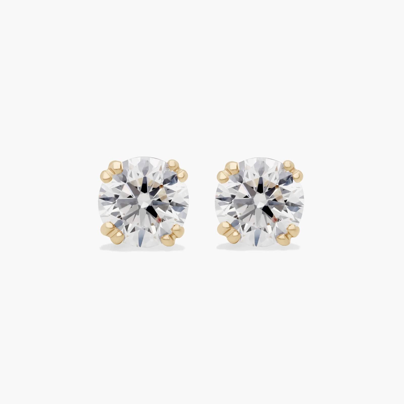 Double Prong 0.5 CTW Diamond Stud Earrings In 14K Yellow Gold
