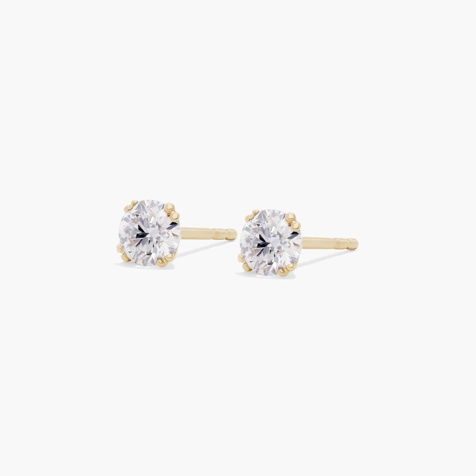 Double Prong 0.5 CTW Diamond Stud Earrings In 14K Yellow Gold