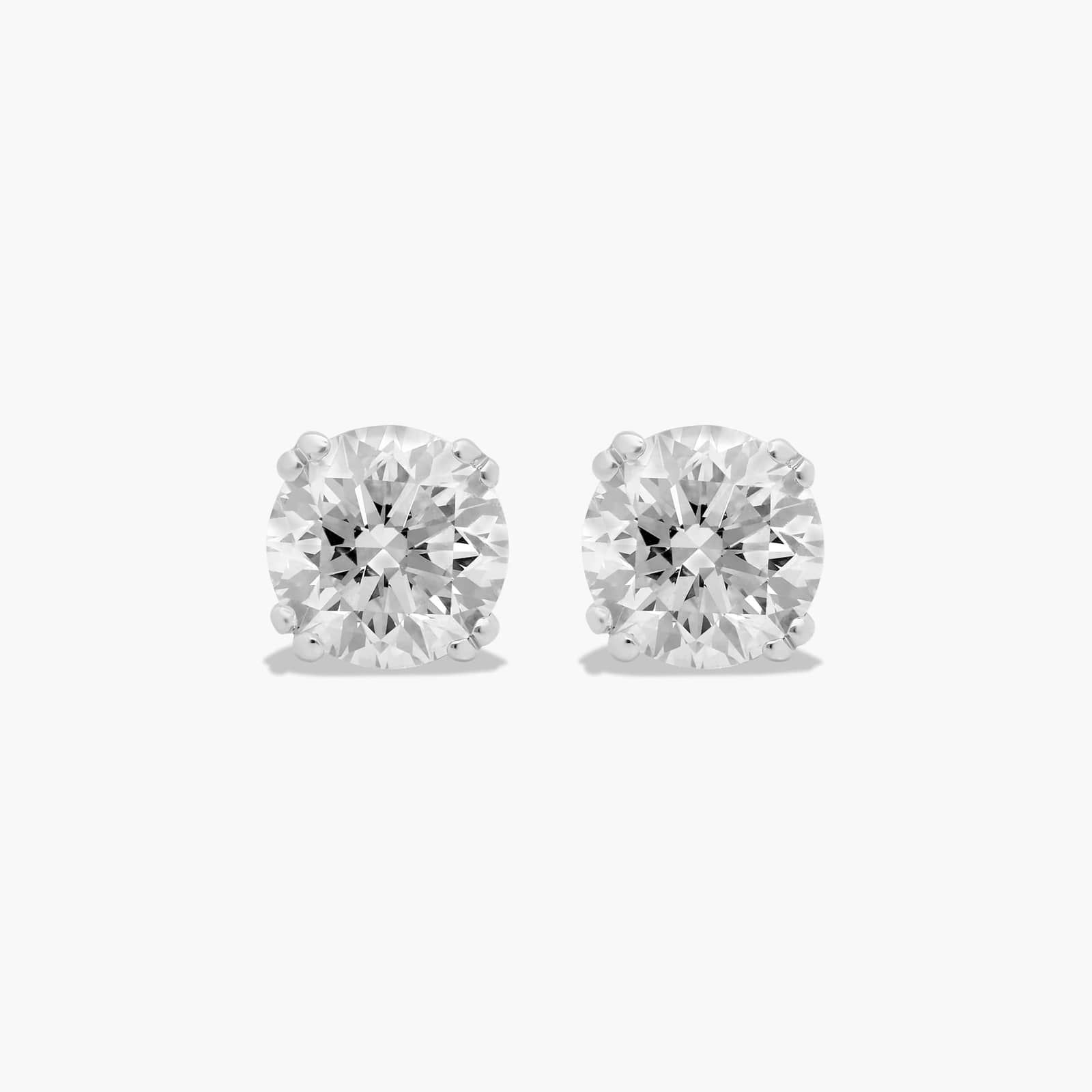 Double Prong 0.75 CTW Diamond Stud Earrings In Platinum