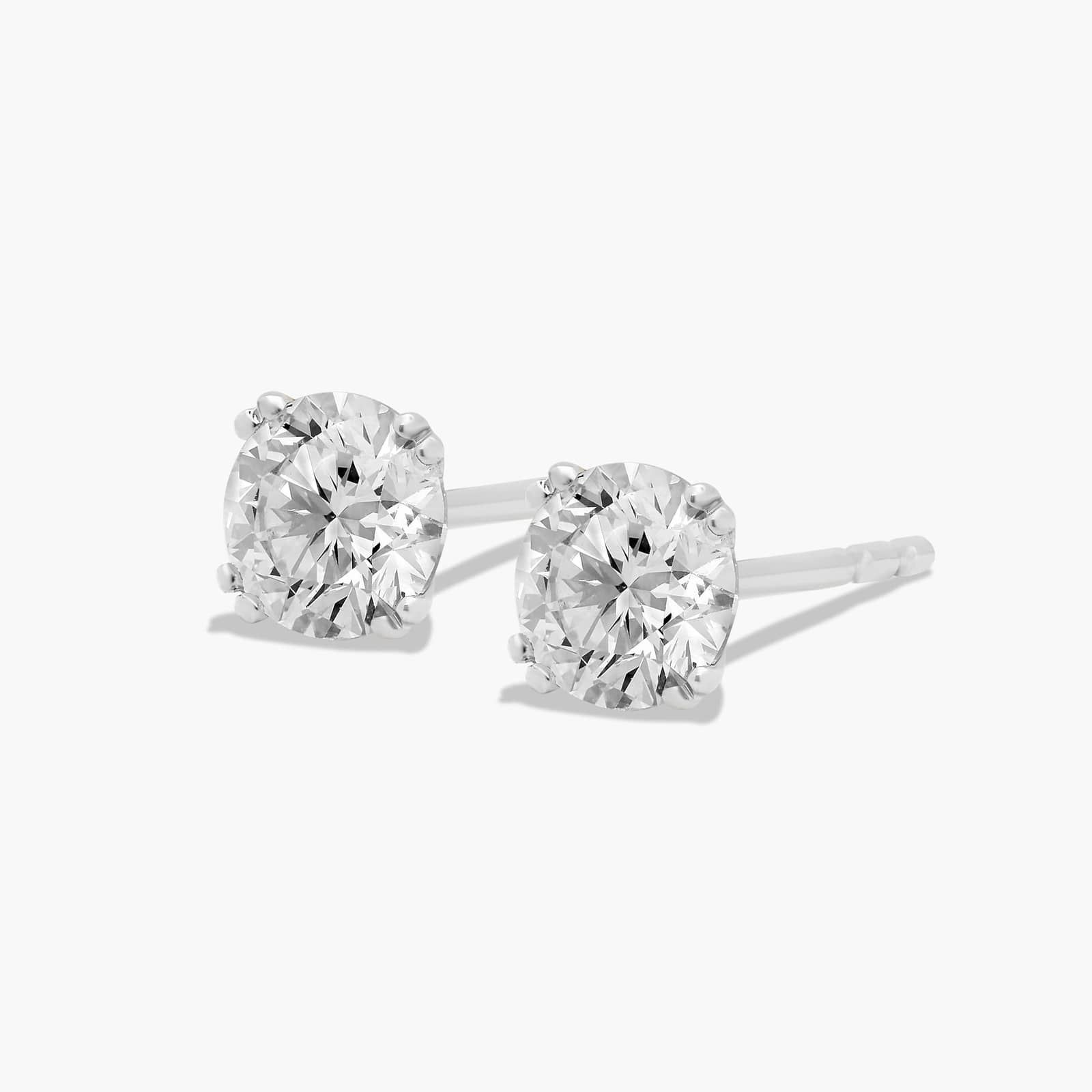 Double Prong 0.75 CTW Diamond Stud Earrings In Platinum