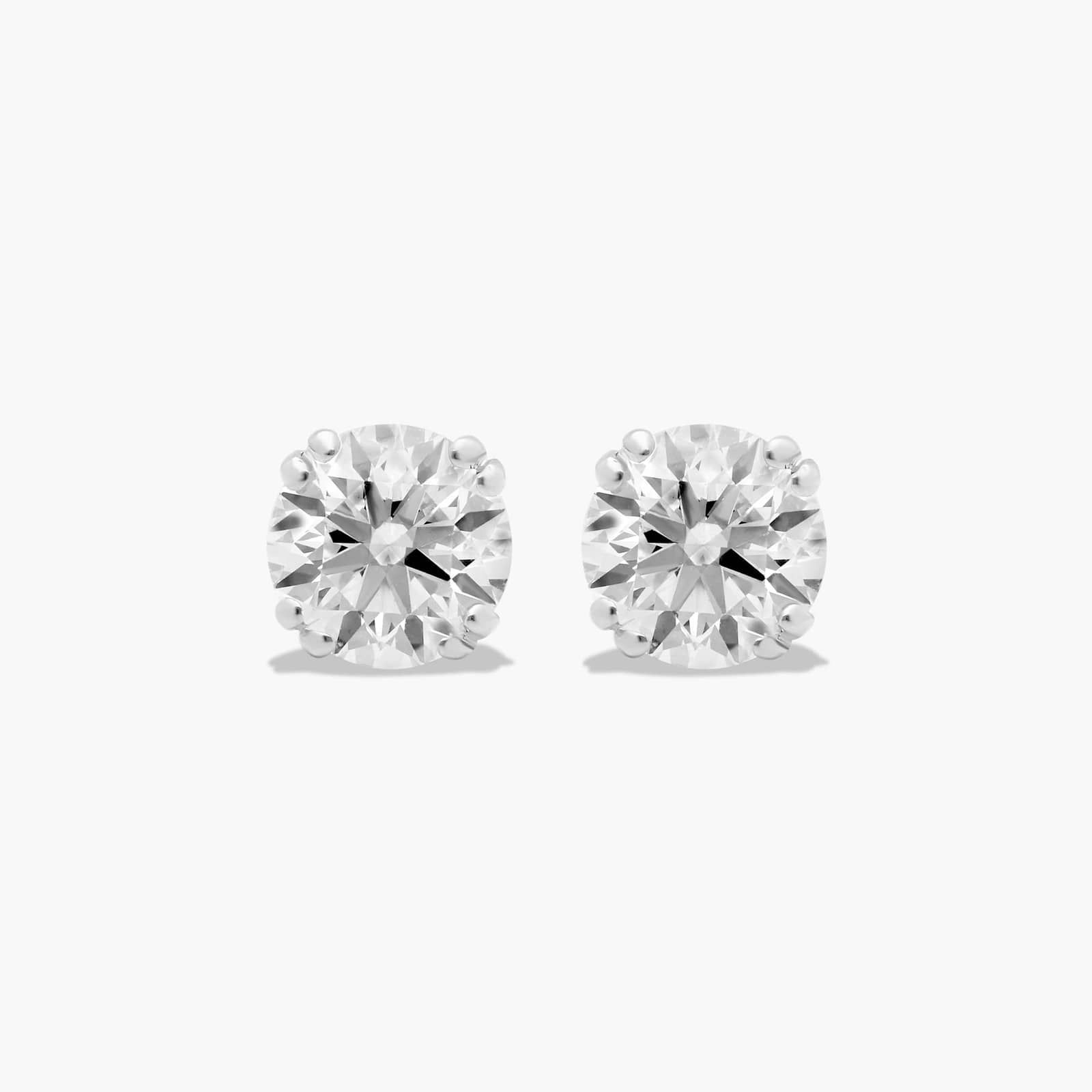 Double Prong 1 CTW Diamond Stud Earrings In Platinum