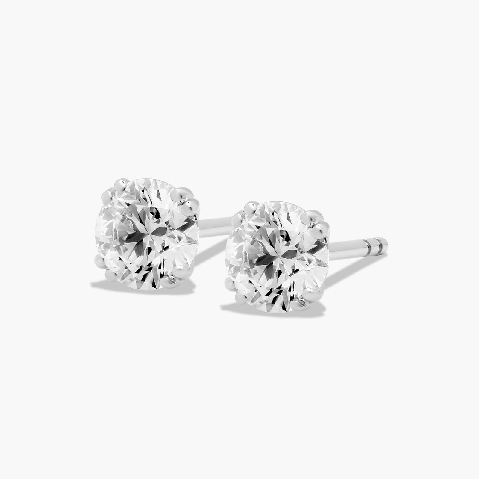 Double Prong 1 CTW Diamond Stud Earrings In Platinum