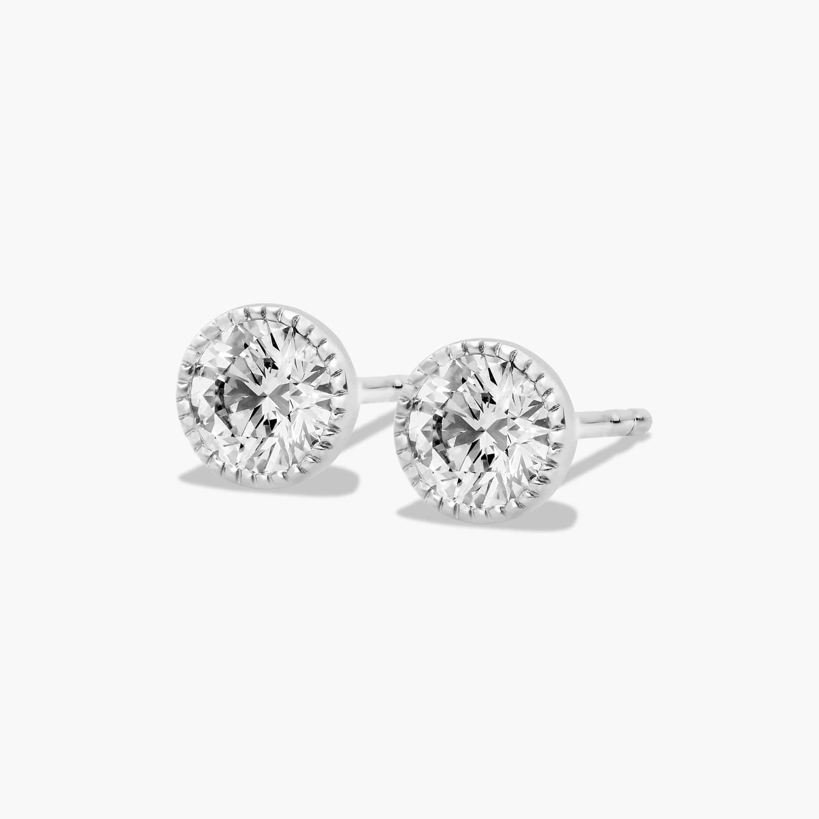 Milgrain Bezel 0.5 CTW Diamond Stud Earrings Platinum