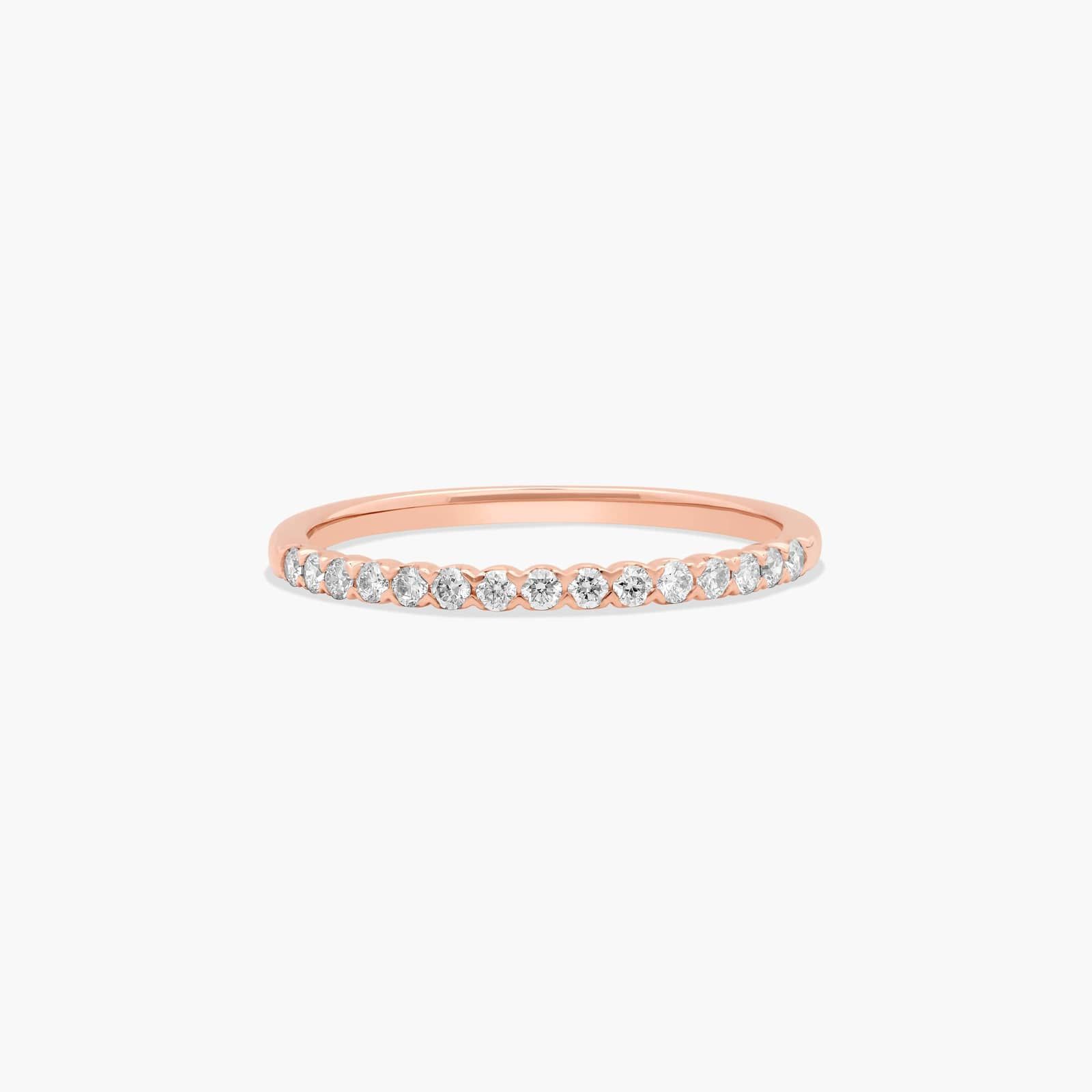 Fishtail Wedding Ring With 0.2 CTW Diamonds In 14K Rose Gold (1.50mm)