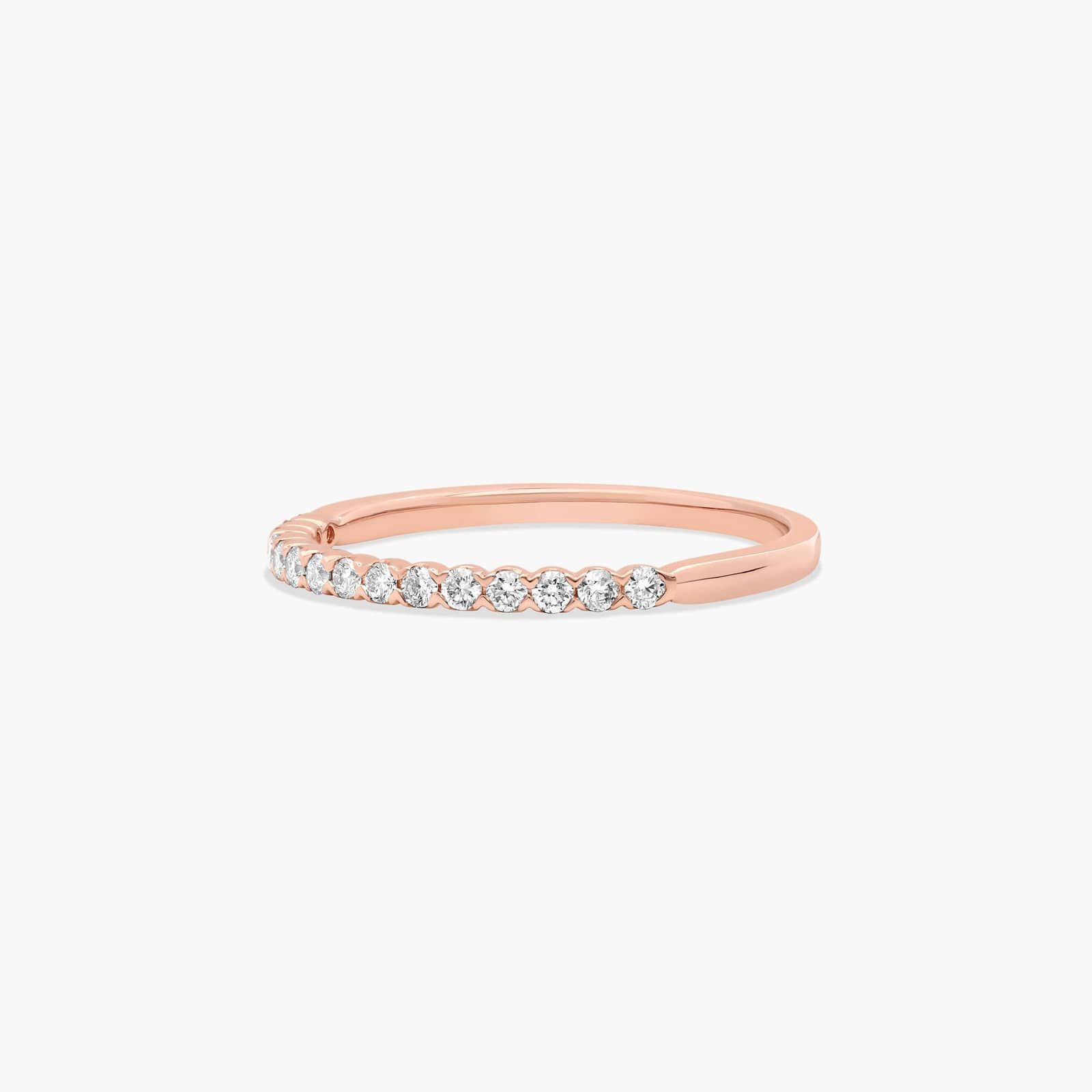 Fishtail Wedding Ring With 0.2 CTW Diamonds In 14K Rose Gold (1.50mm)