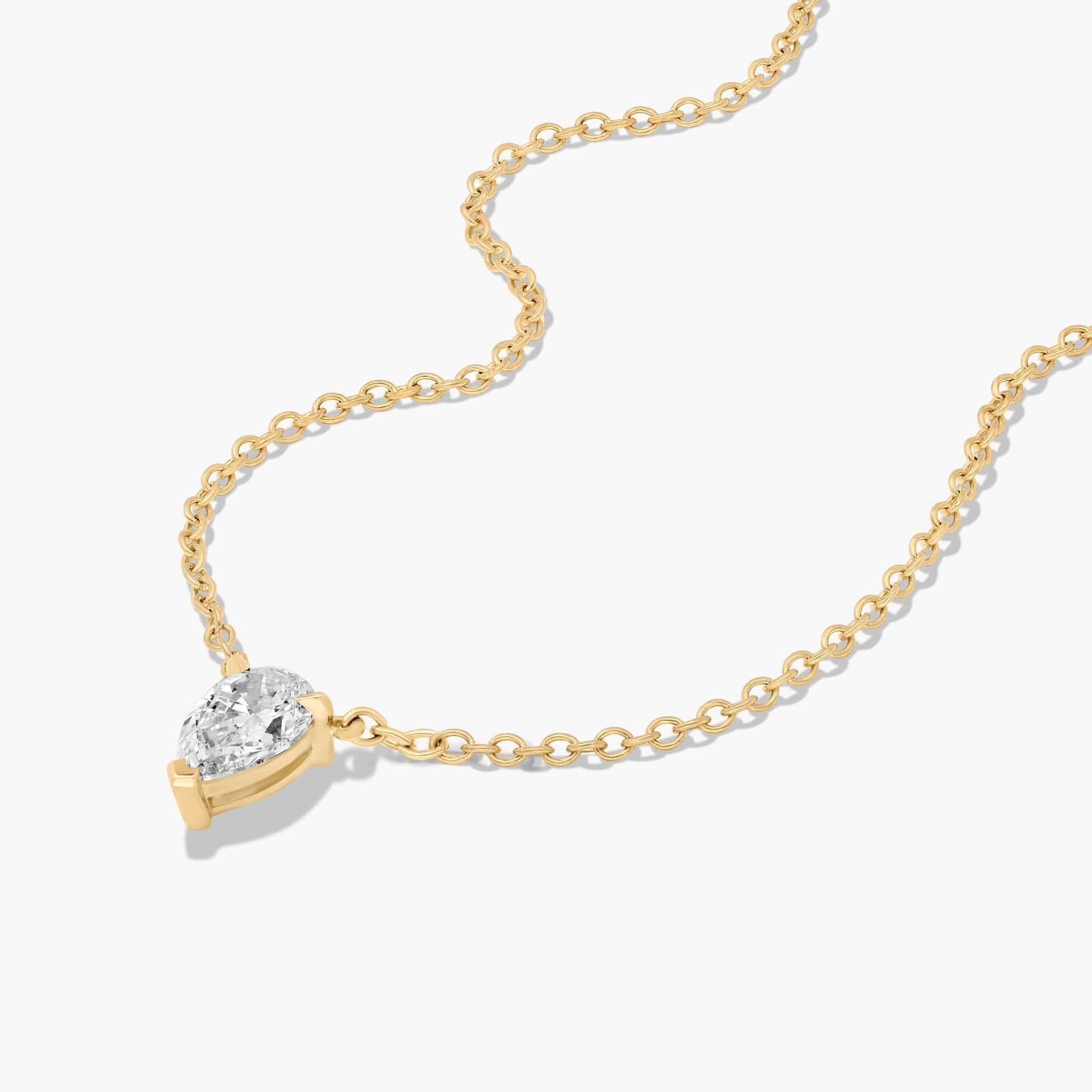 14K Yellow Gold Pear Cut Lab-Grown Diamond Solitaire Pendant (0.25 CTW - F-G / VS2-SI1)