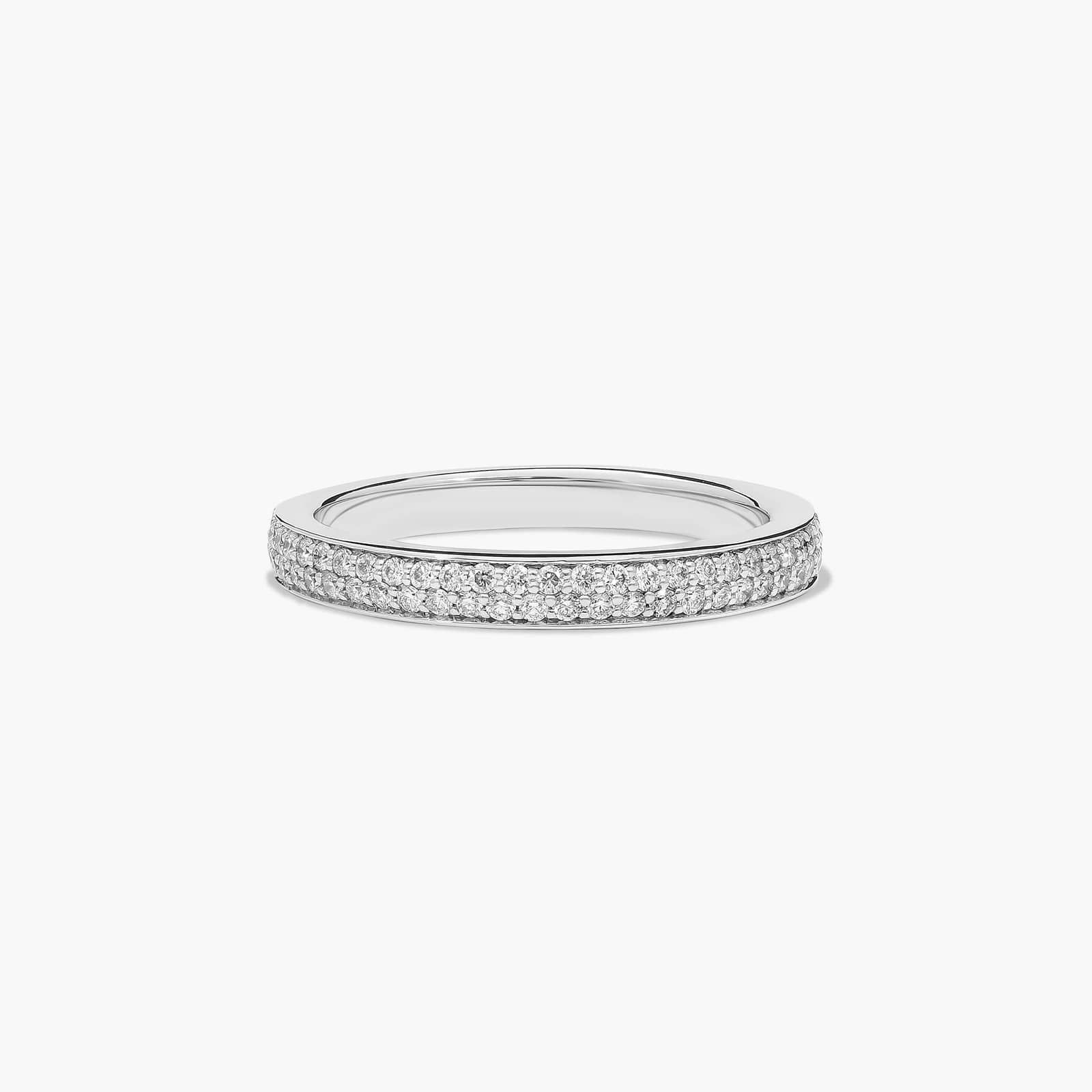Double Row Pavé Wedding Ring With 0.36 CTW Diamonds In Platinum (3.00mm)