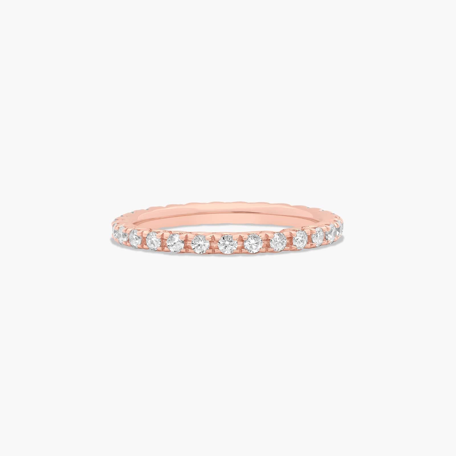 French Cut Pavé Eternity Ring With 0.5 CTW Diamonds In 14K Rose Gold (2.00mm)