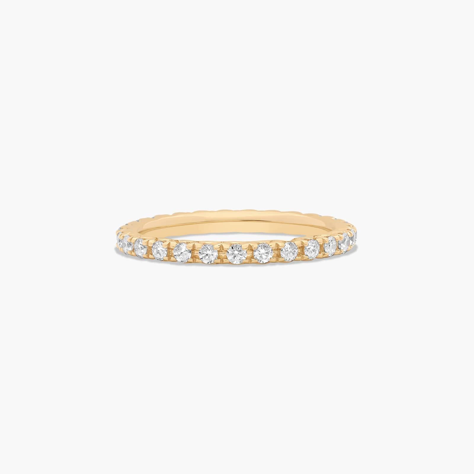 French Cut Pavé Eternity Ring With 0.5 CTW Diamonds In 14K Yellow Gold (2.00mm)