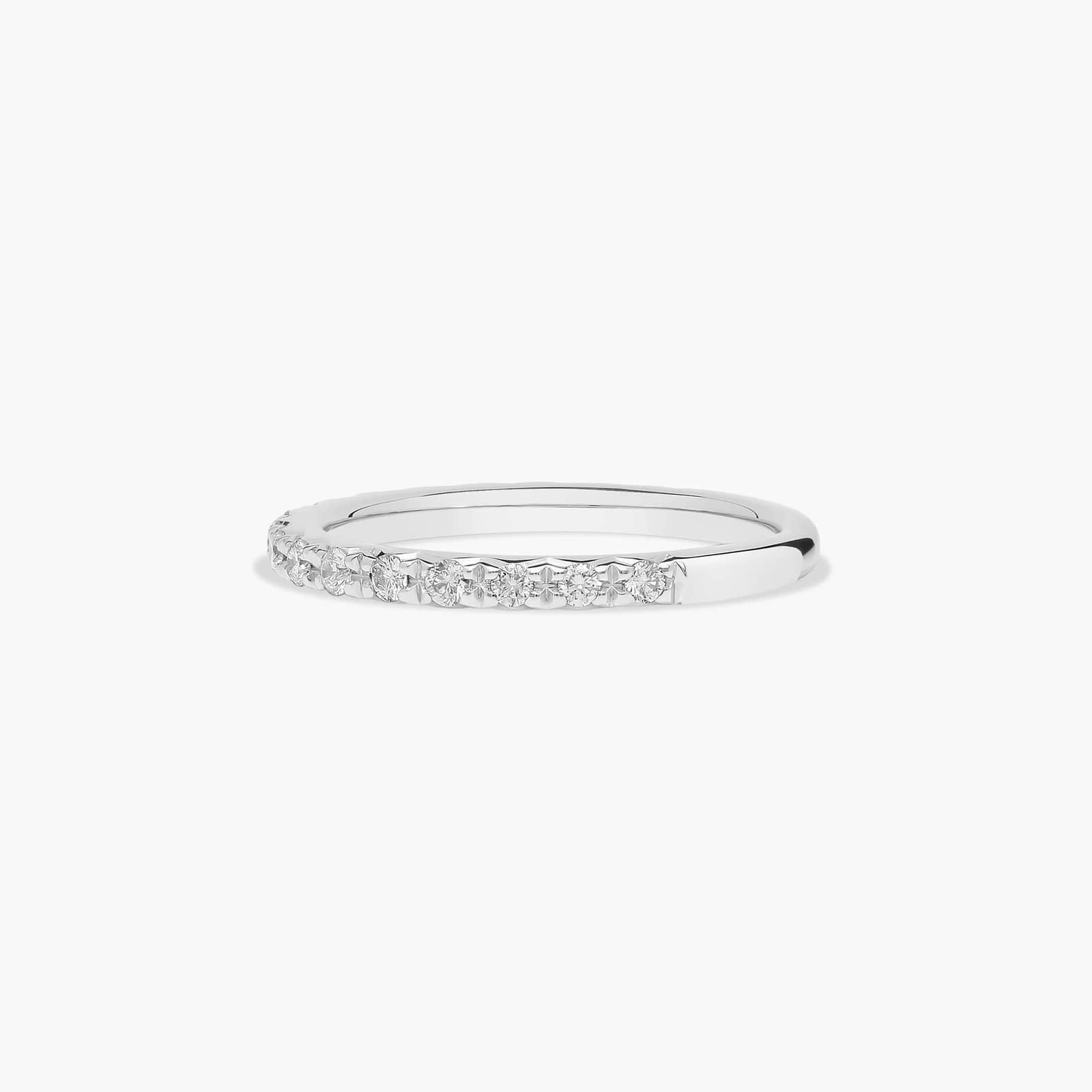 Rounded French-Cut Pavé Wedding Ring With 0.34 CTW Diamonds In 14K White Gold (1.60mm)